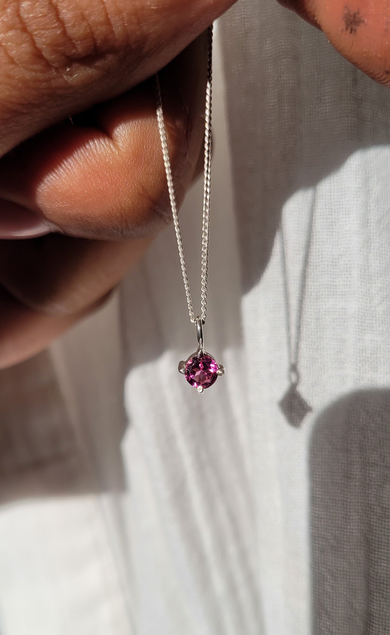 Collar turmalina rosa