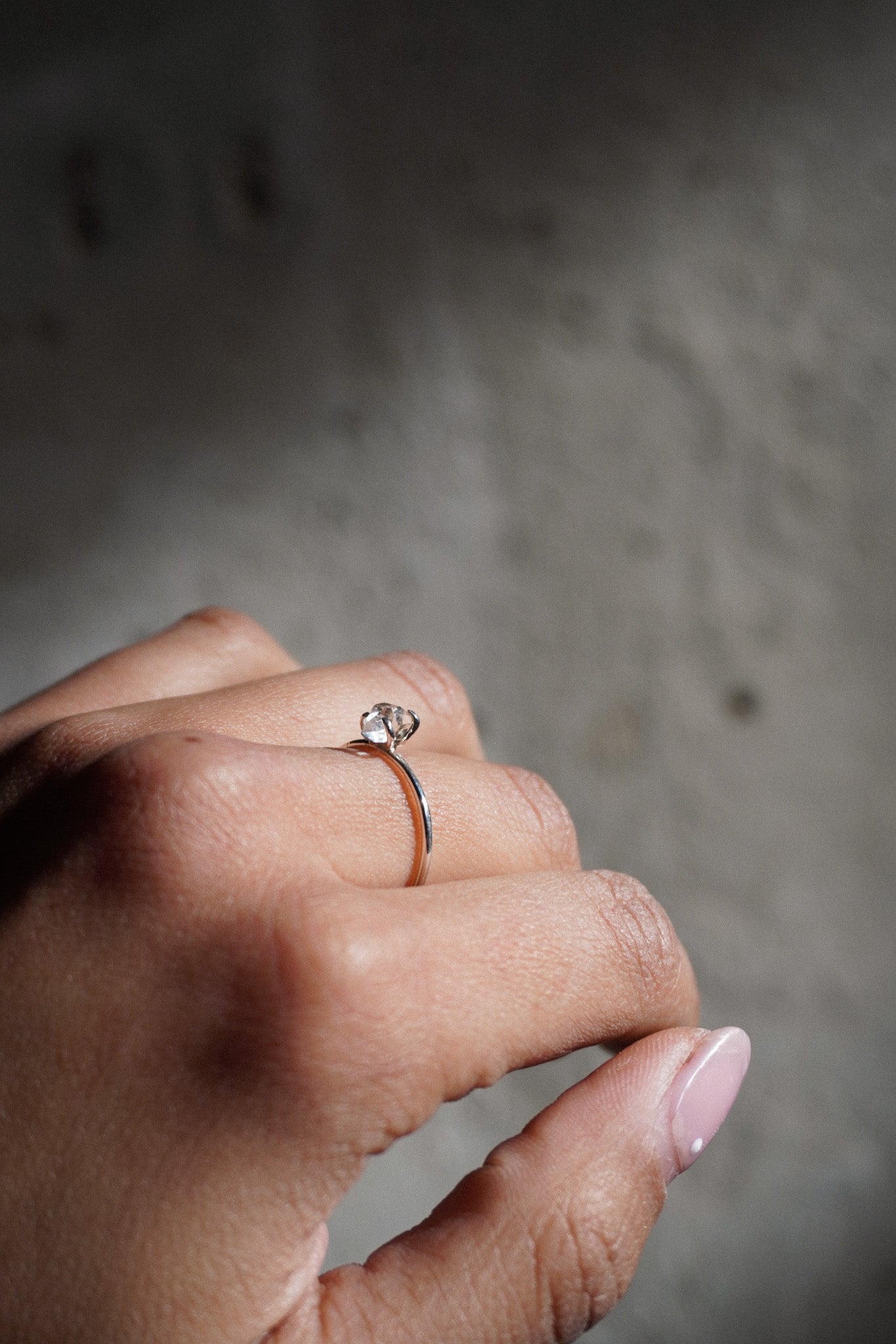 Anillo mini herkimer