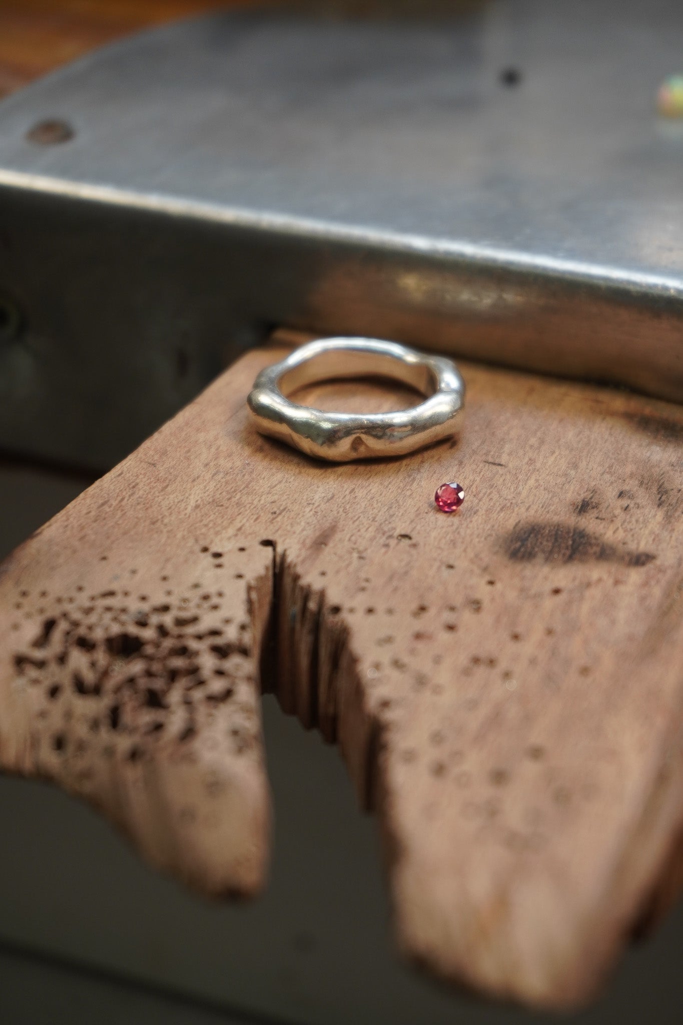 Anillo turmalina rosa