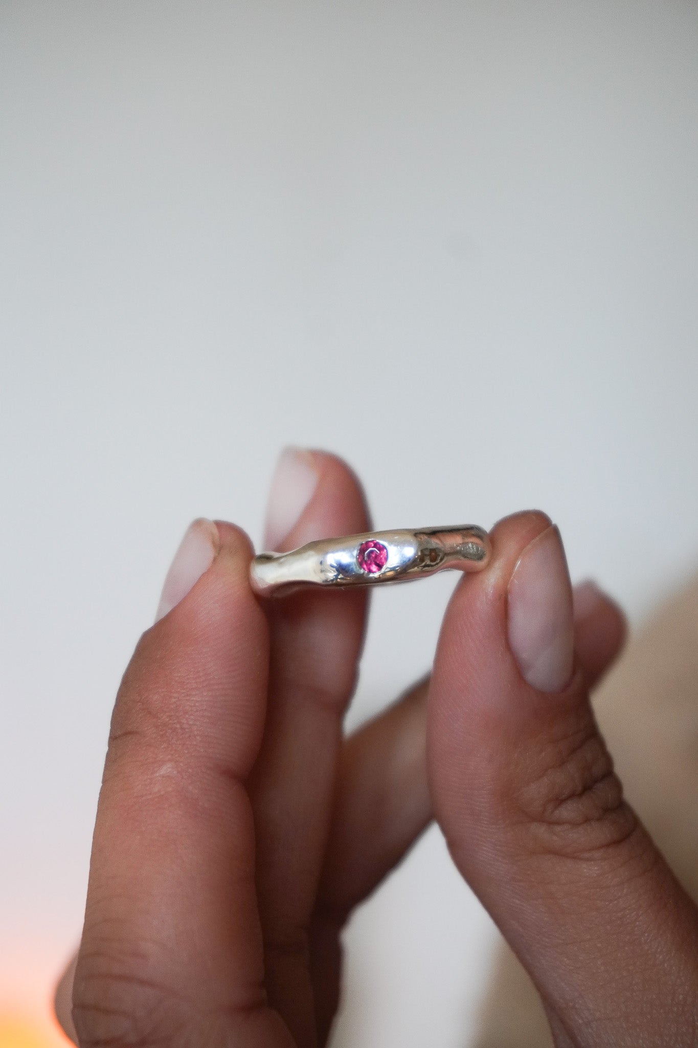 Anillo turmalina rosa
