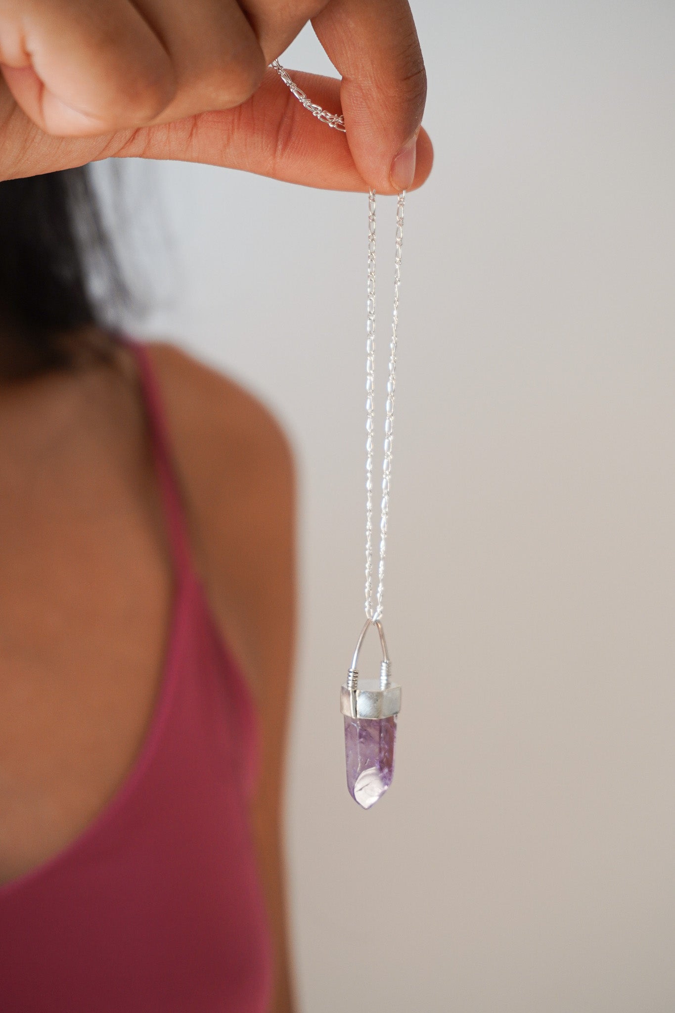 Collar péndulo amatista