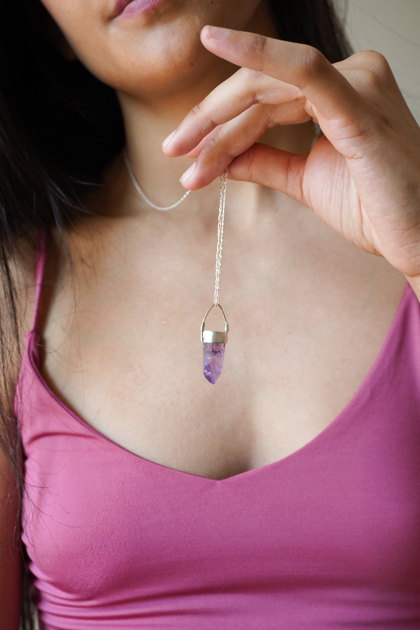 Collar péndulo amatista