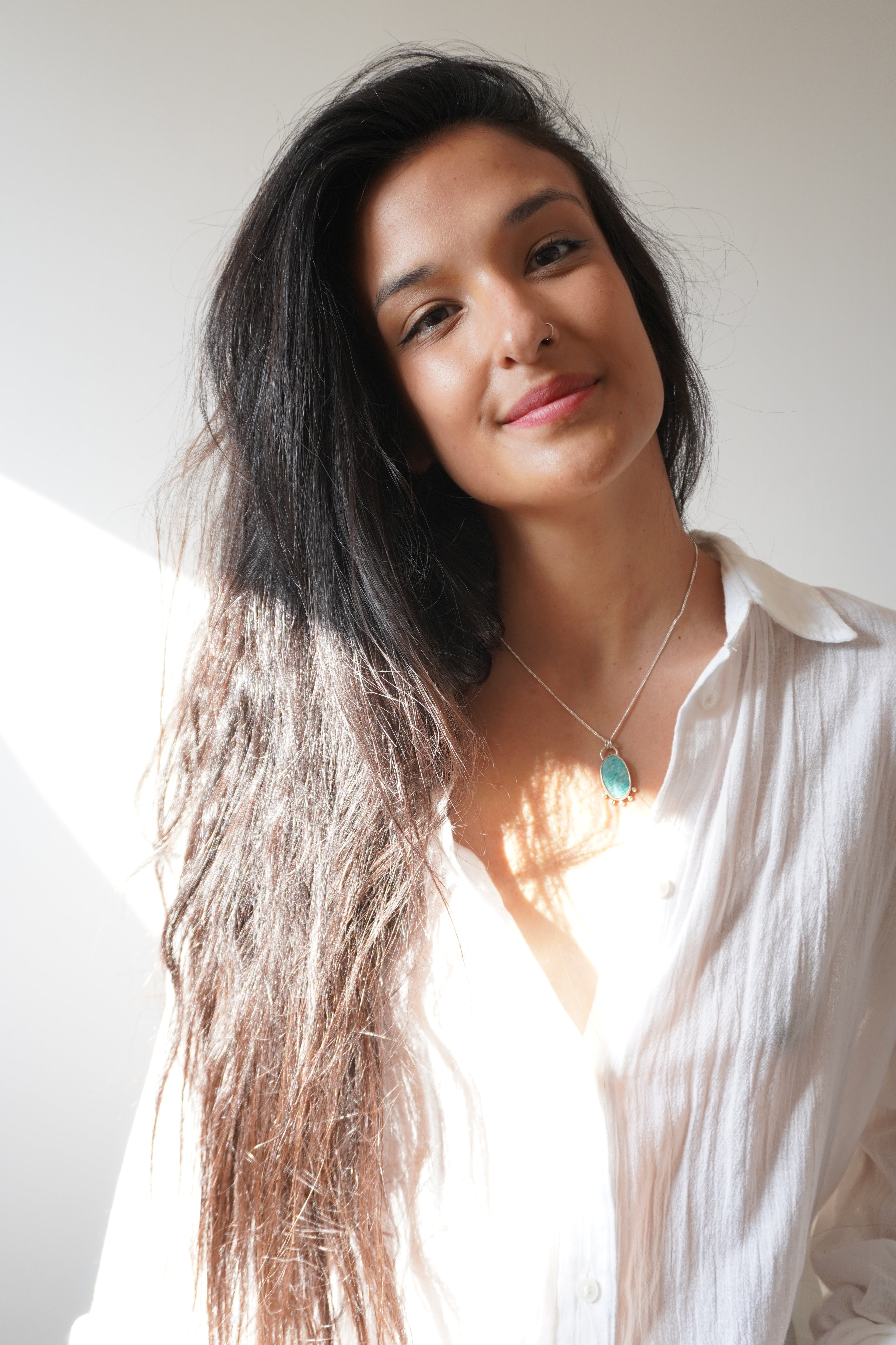 Collar oval amazonita