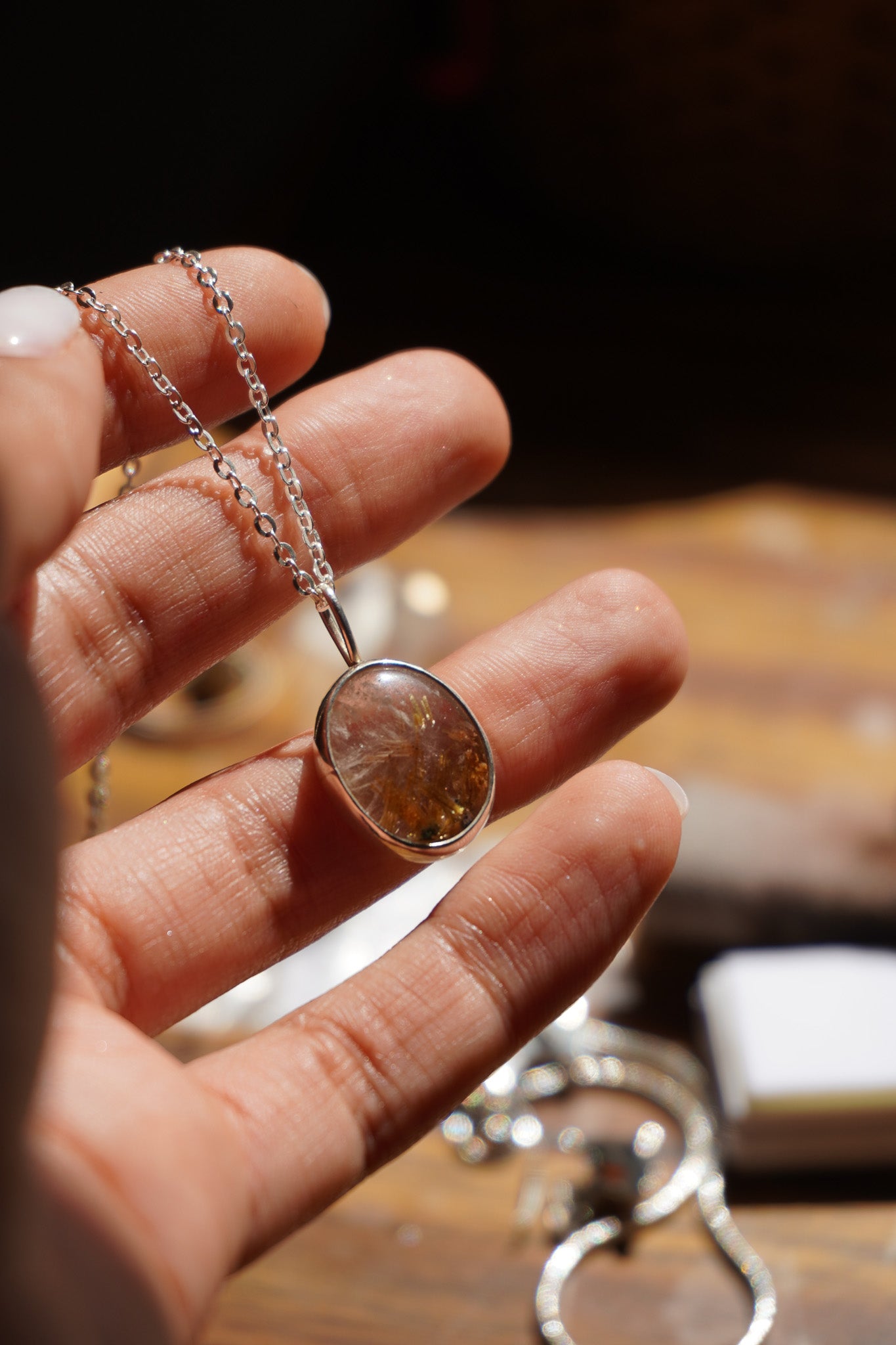 Collar cuarzo rutilado