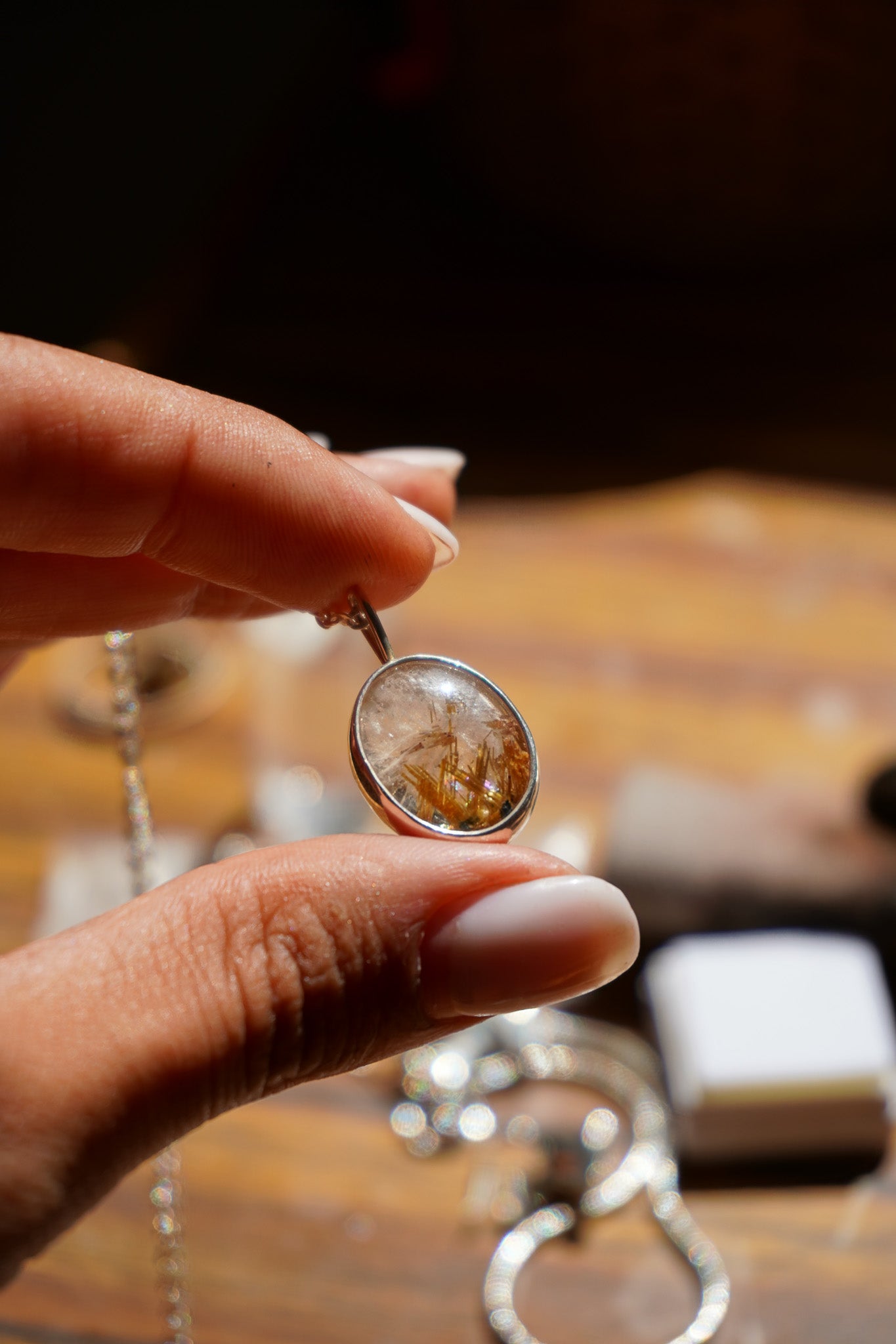 Collar cuarzo rutilado