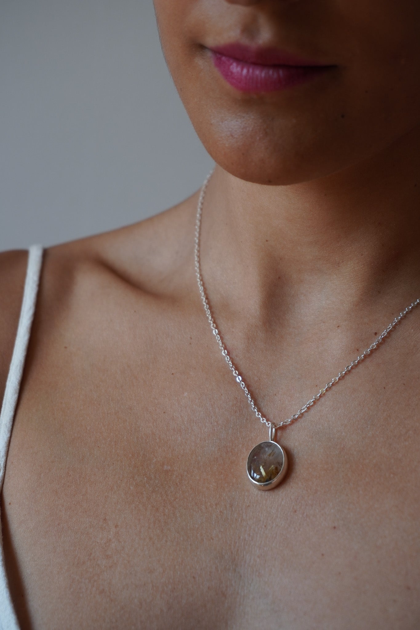 Collar cuarzo rutilado