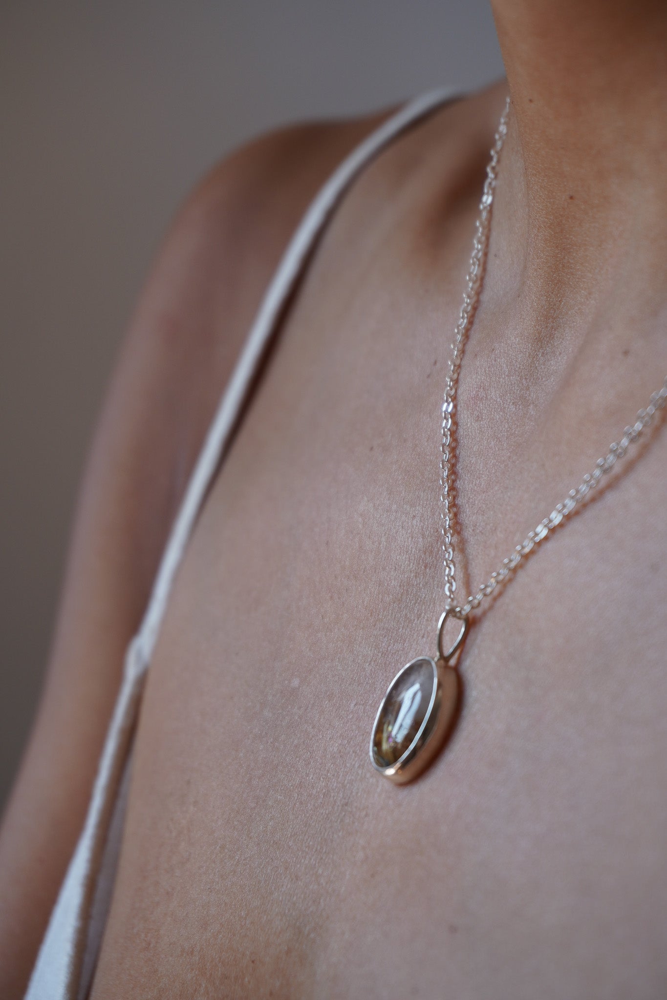 Collar cuarzo rutilado