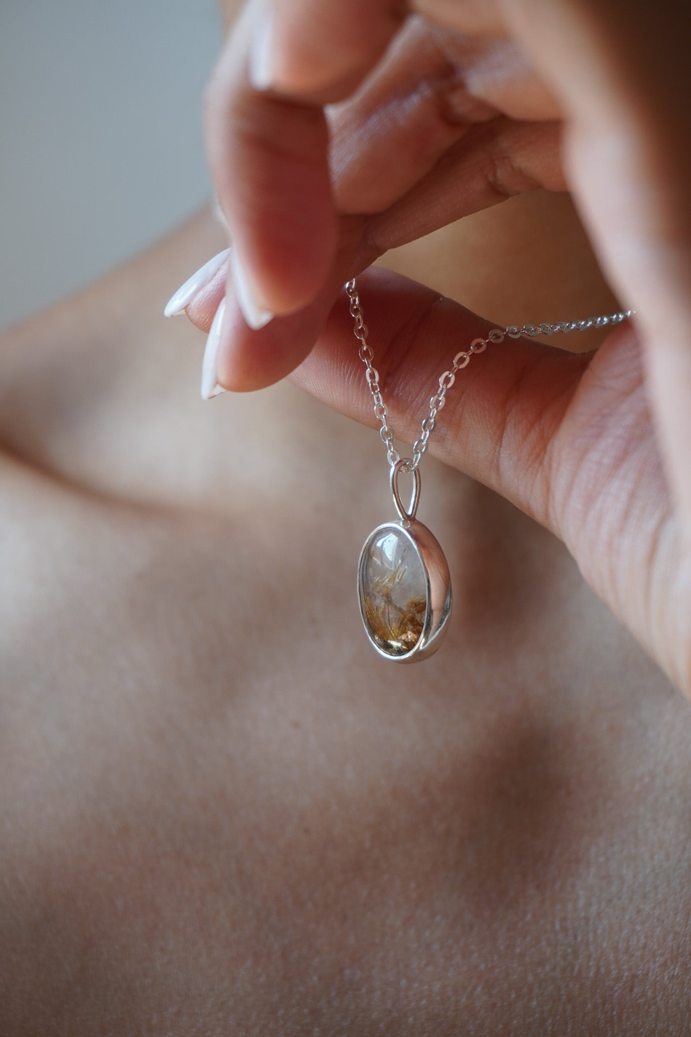 Collar cuarzo rutilado