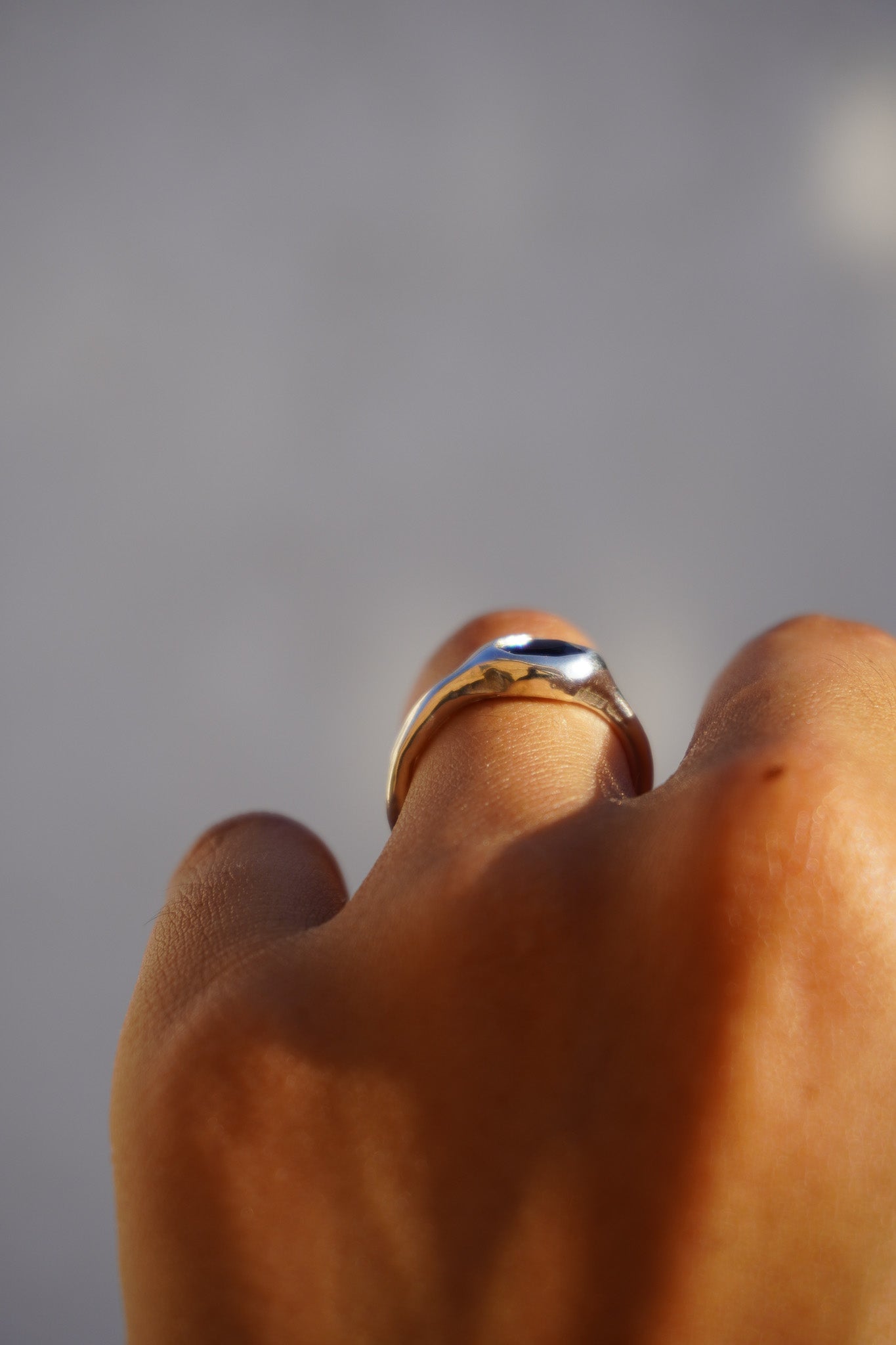 Anillo oval turmalina verde - Talla 13