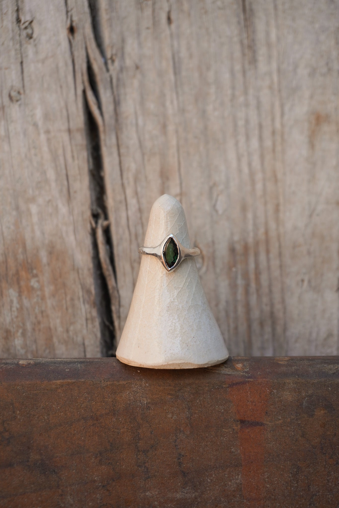 Anillo turmalina verde - Talla 16