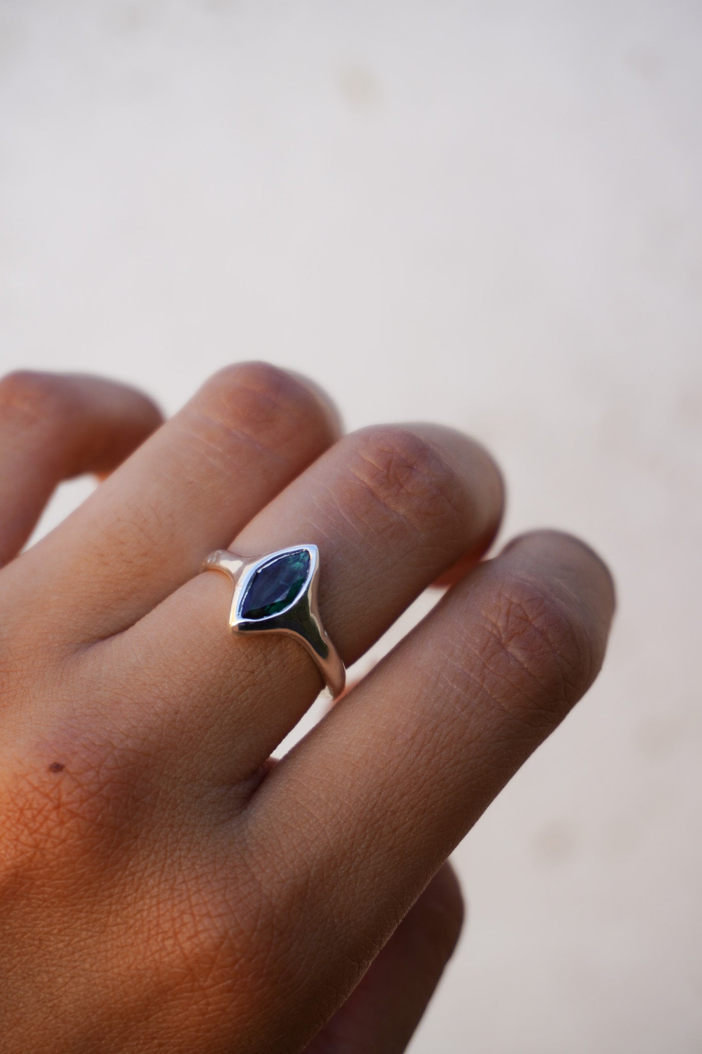 Anillo turmalina verde - Talla 16