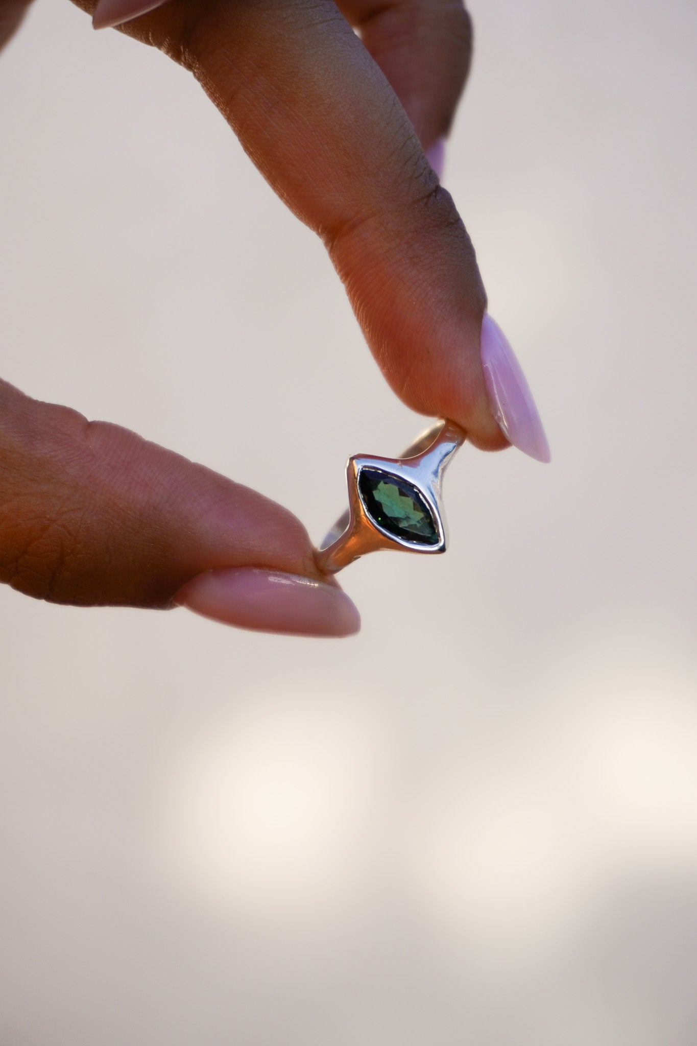 Anillo turmalina verde - Talla 16