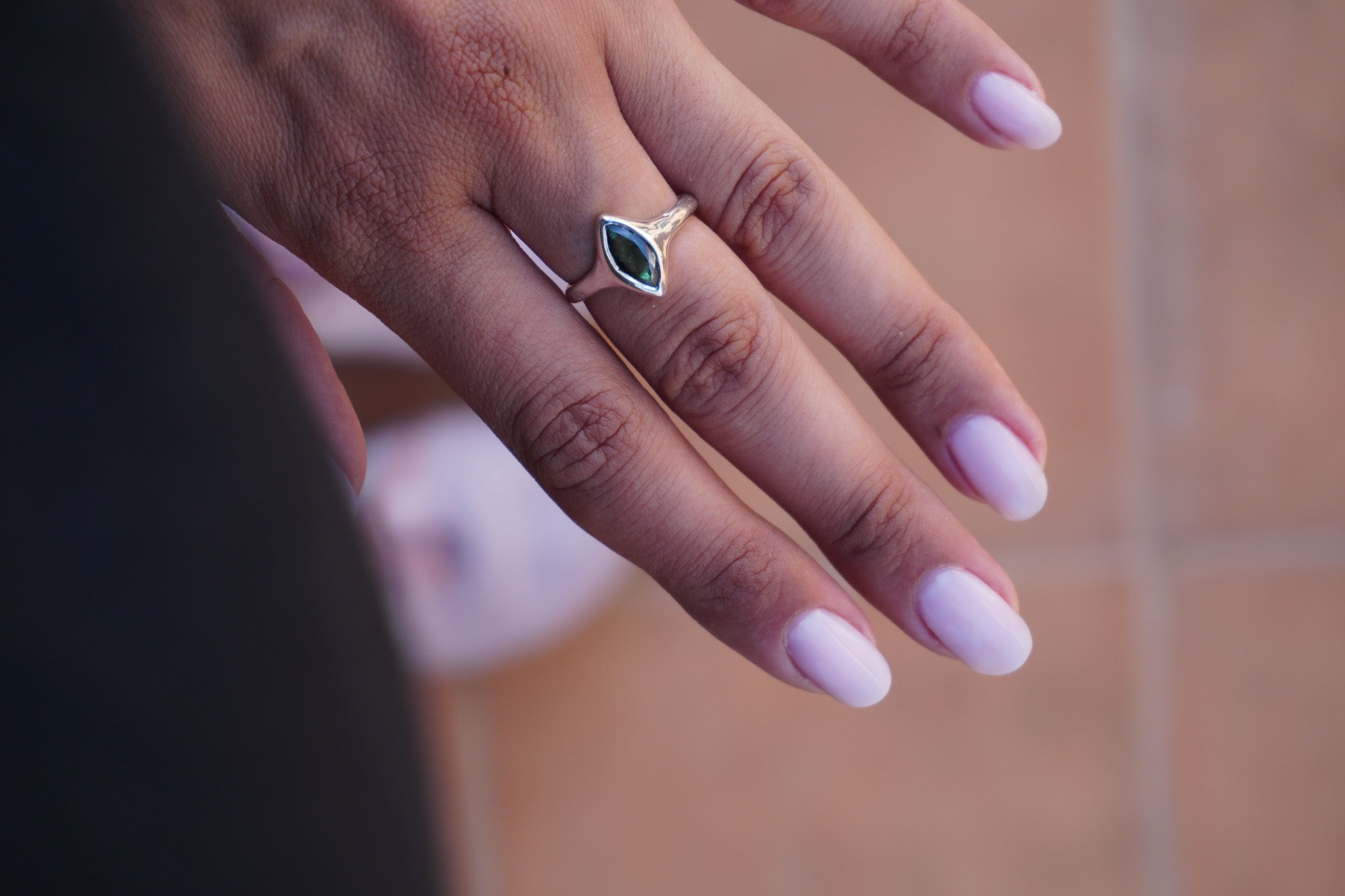 Anillo turmalina verde - Talla 16