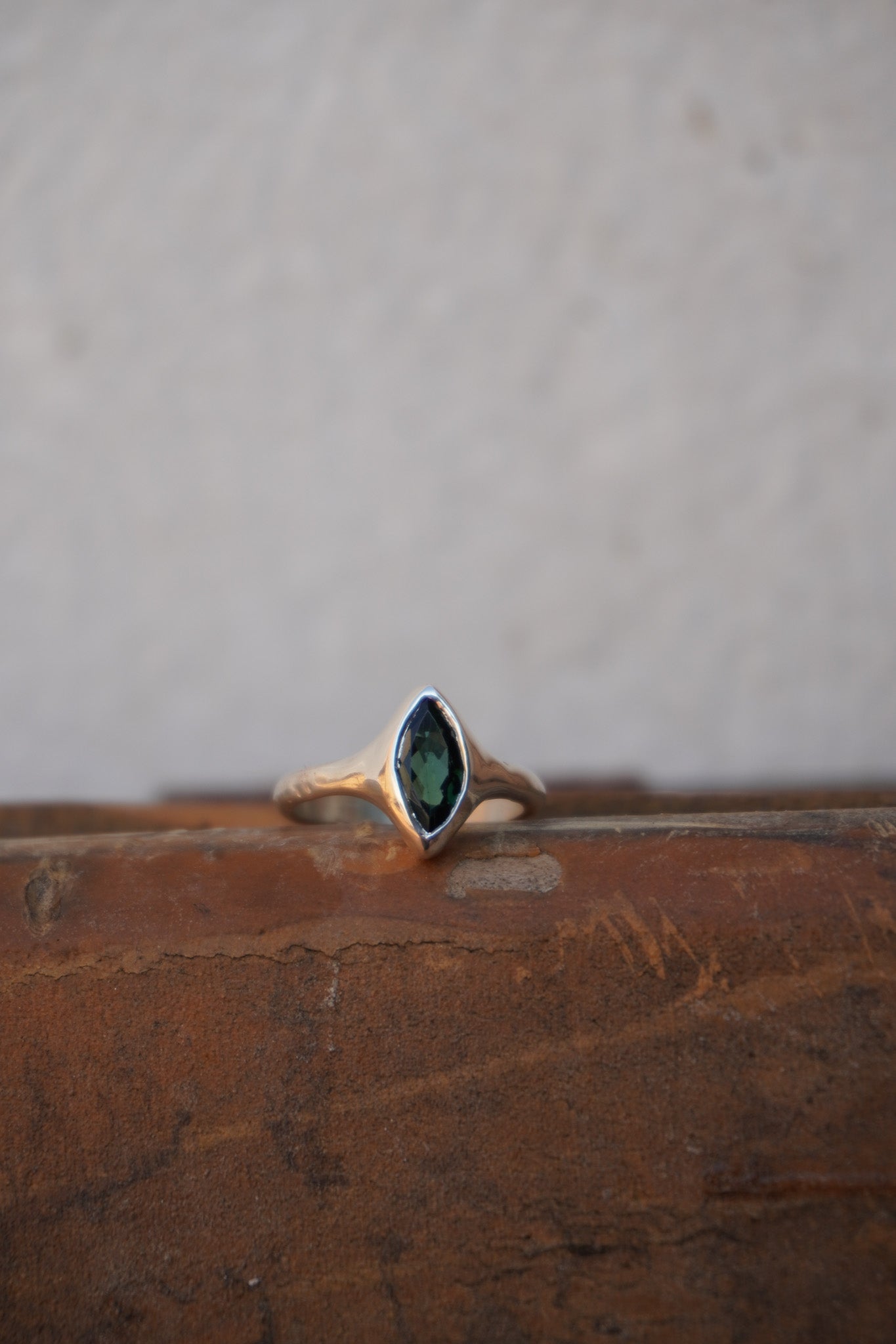 Anillo turmalina verde - Talla 16