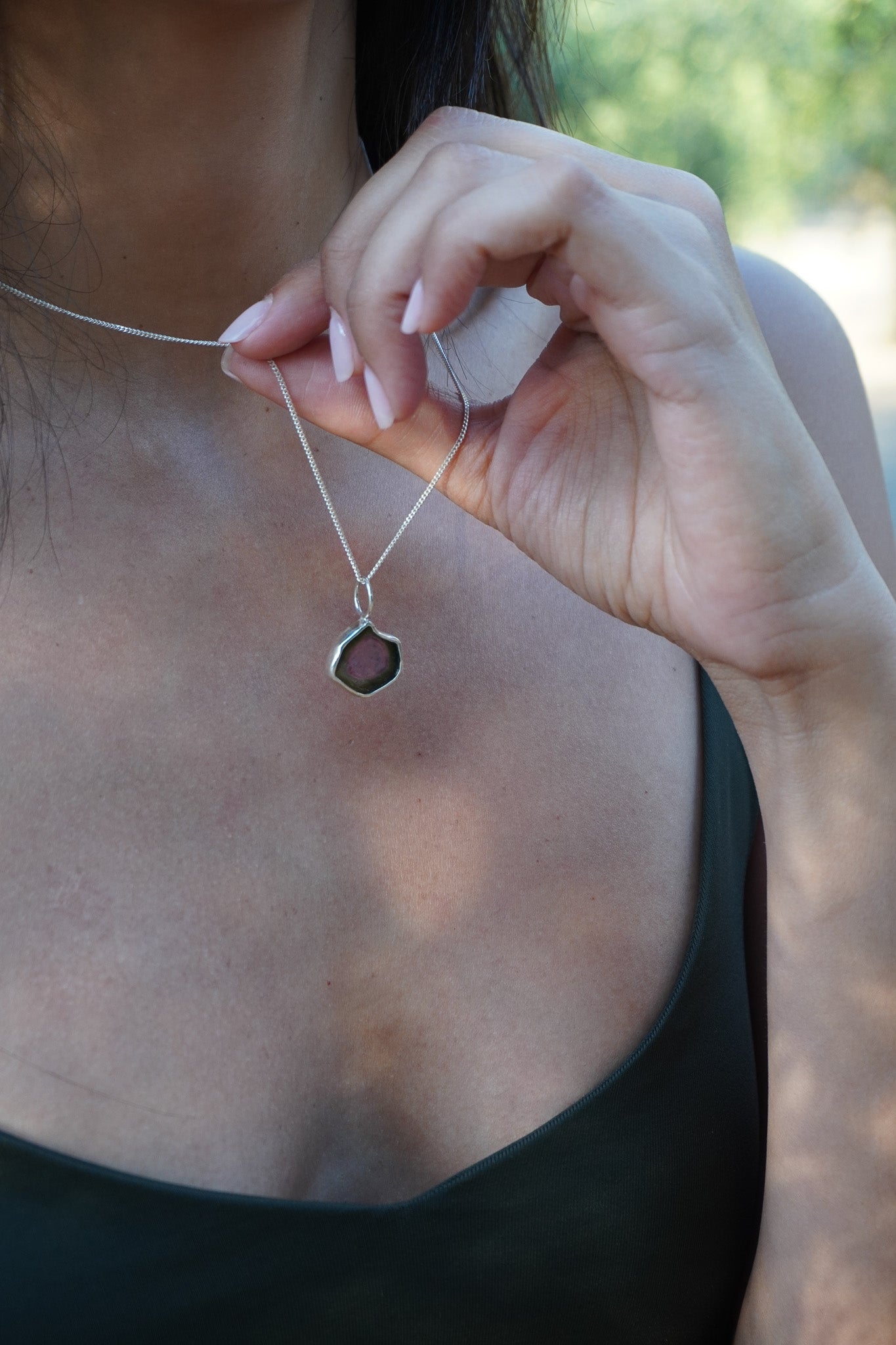 Collar turmalina watermelon