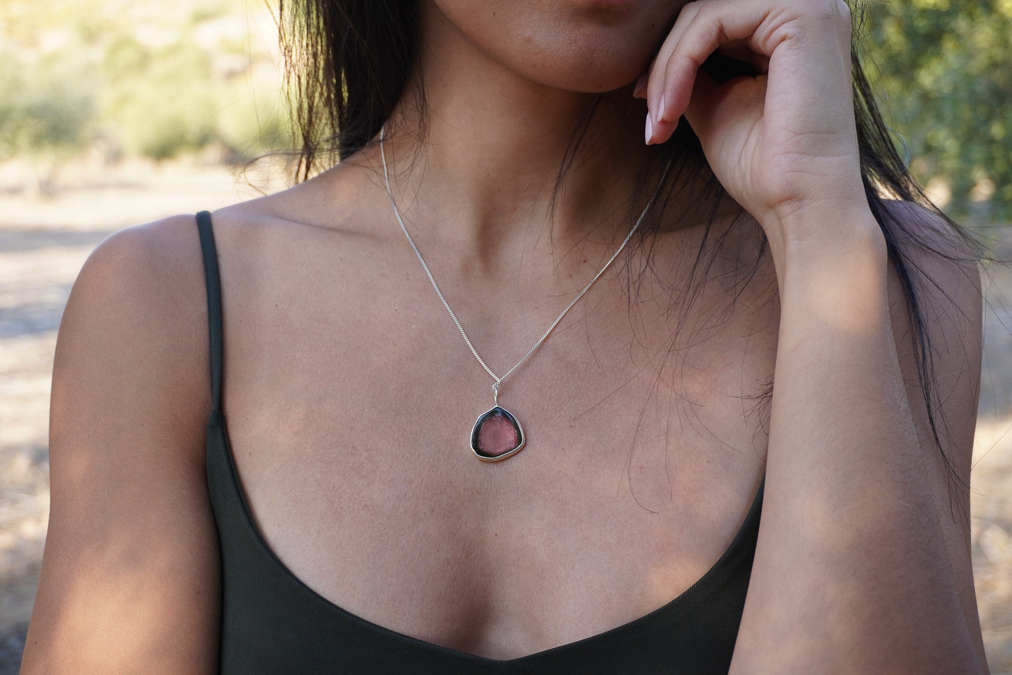 Collar turmalina watermelon