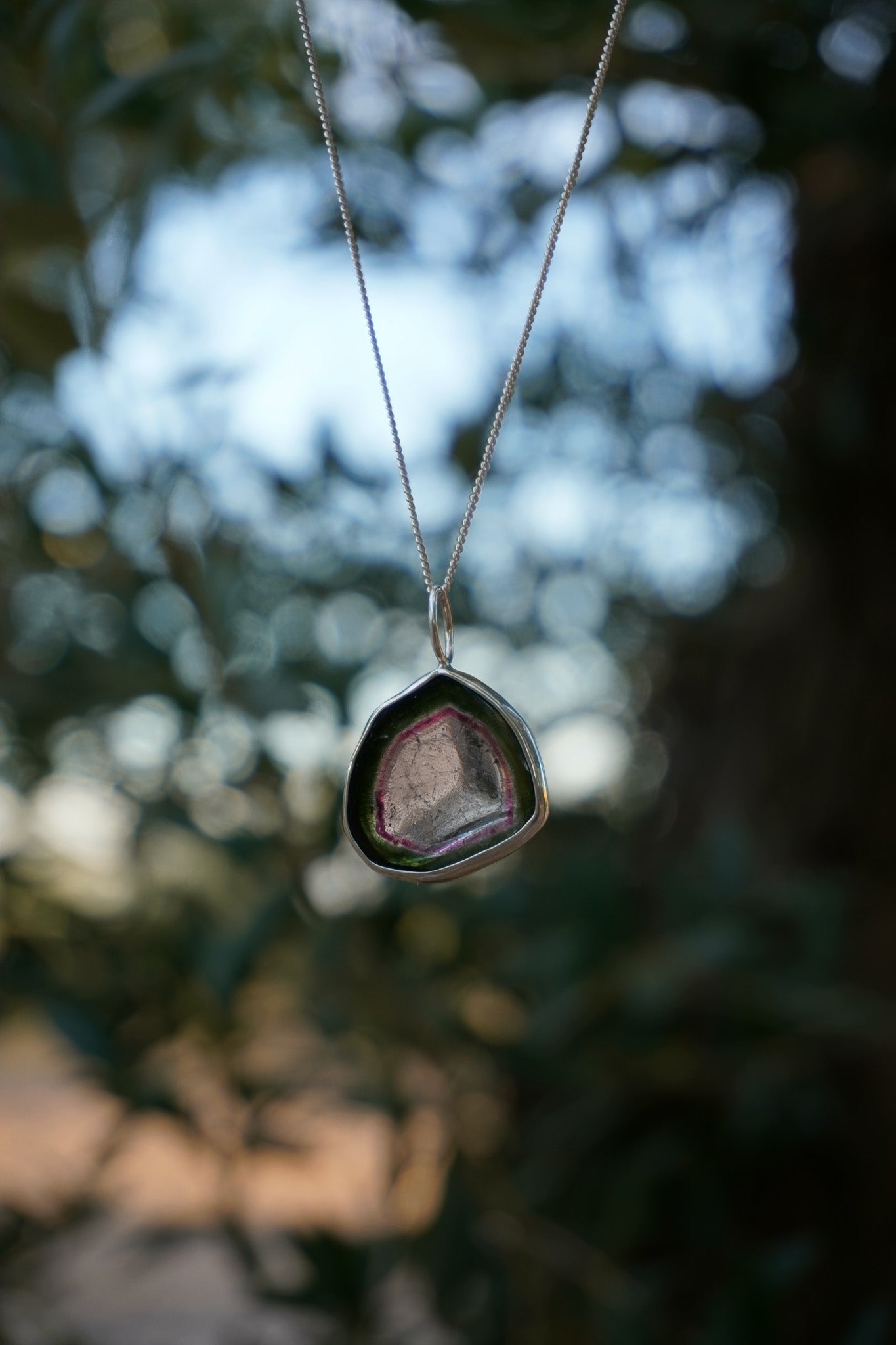 Collar turmalina watermelon