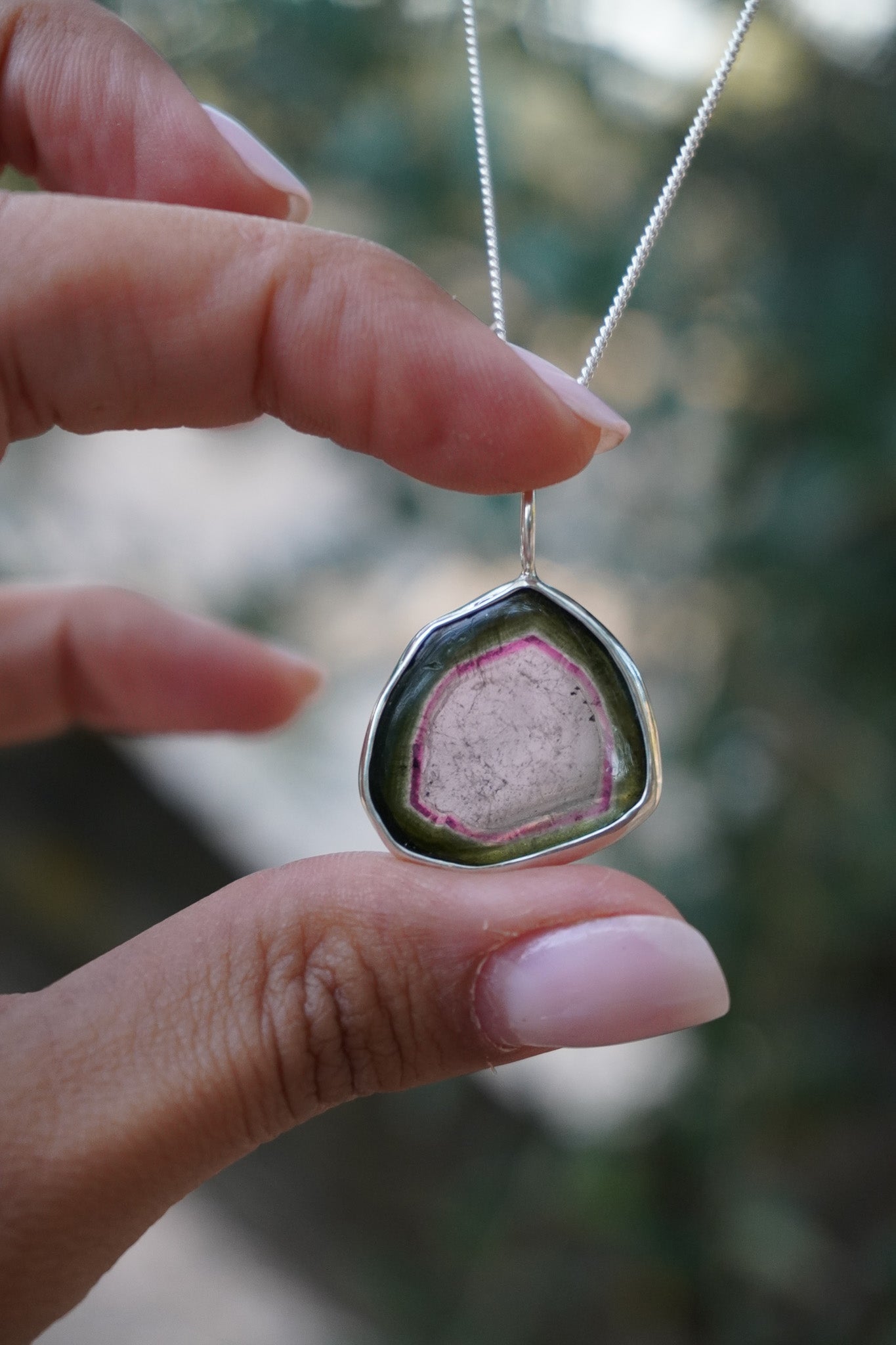 Collar turmalina watermelon