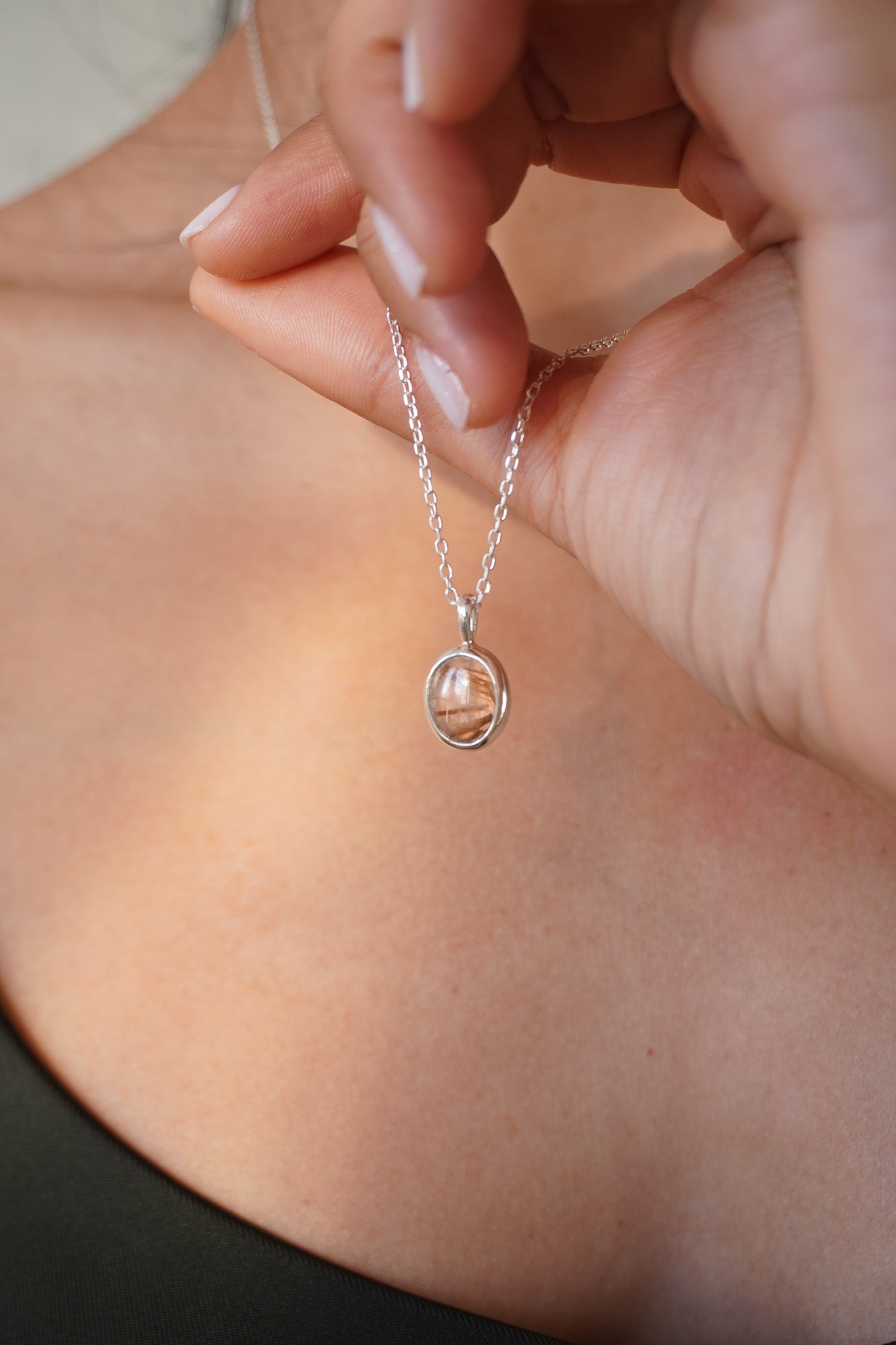 Collar cuarzo rutilado