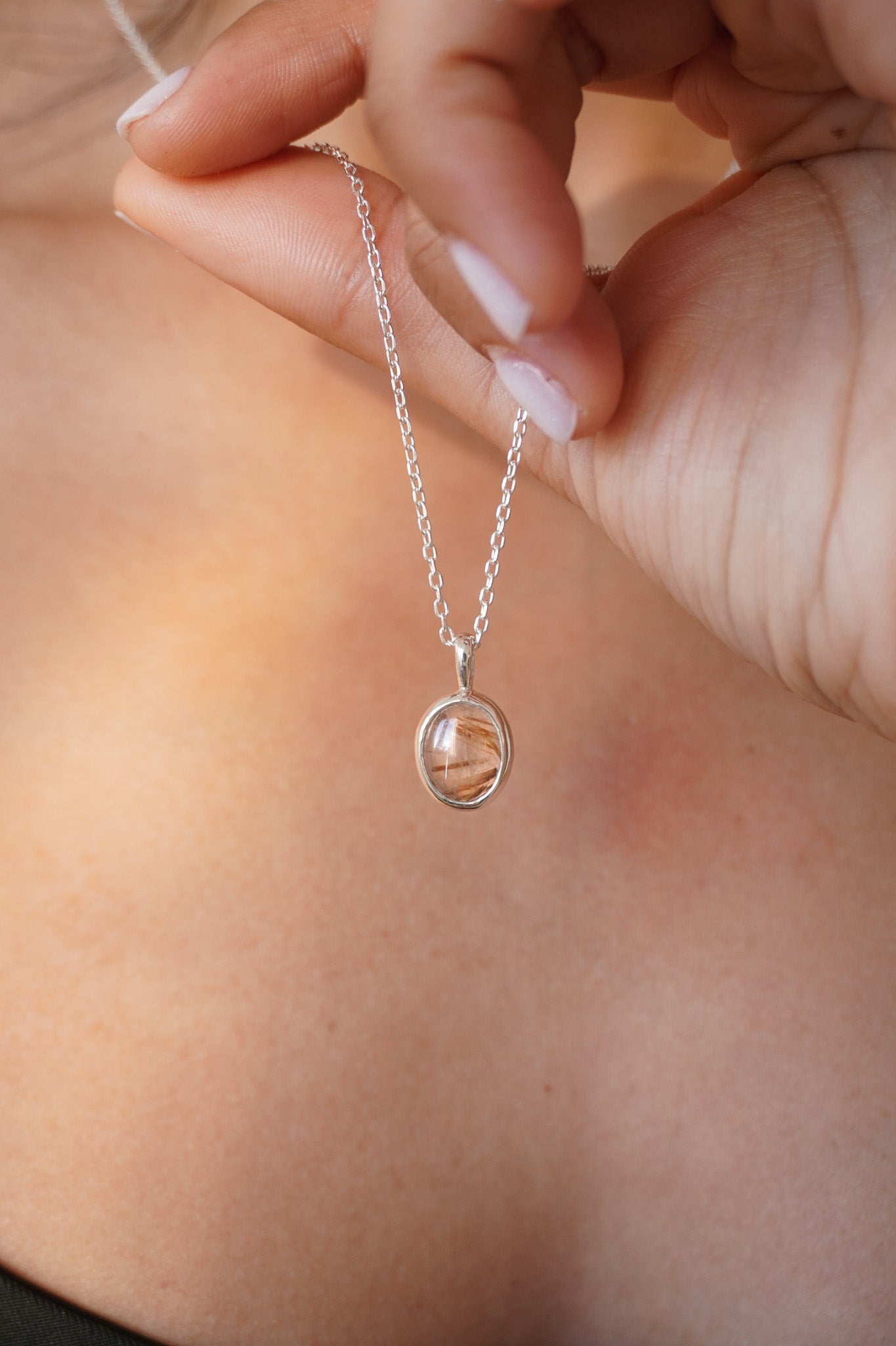 Collar cuarzo rutilado