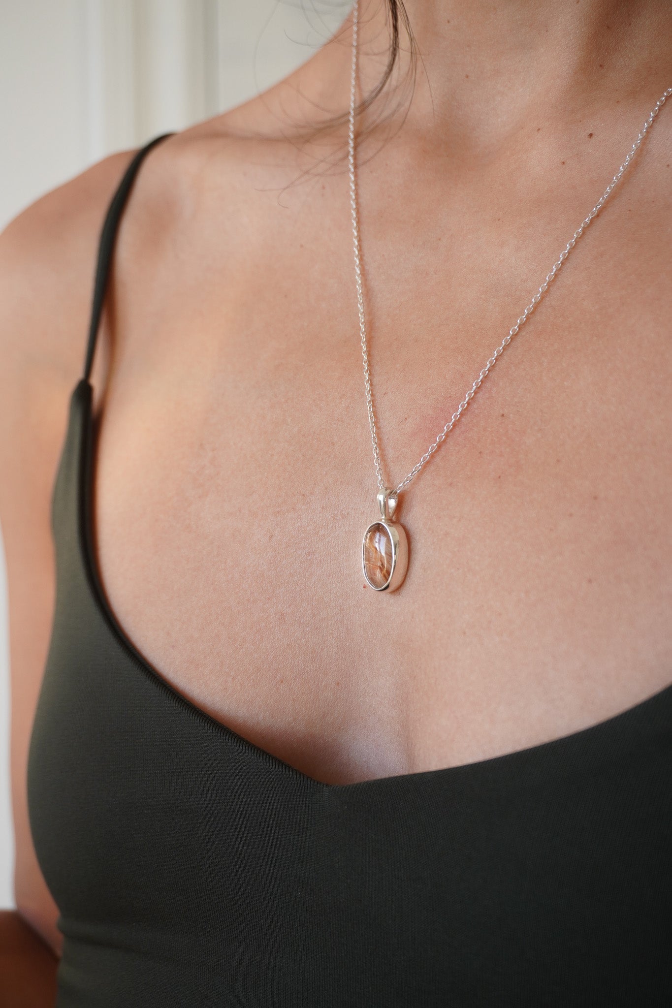 Collar cuarzo rutilado