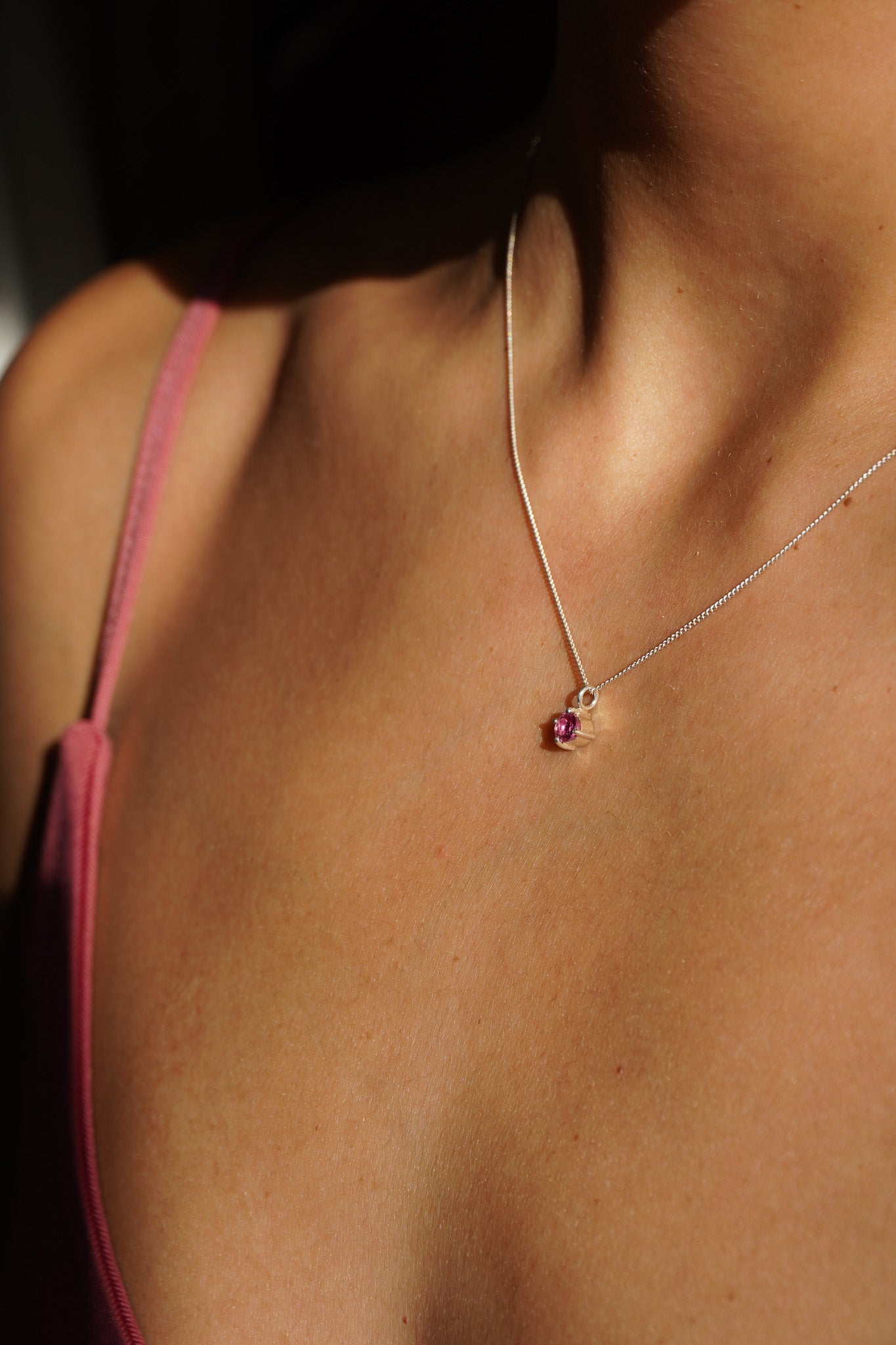 Collar turmalina rosa