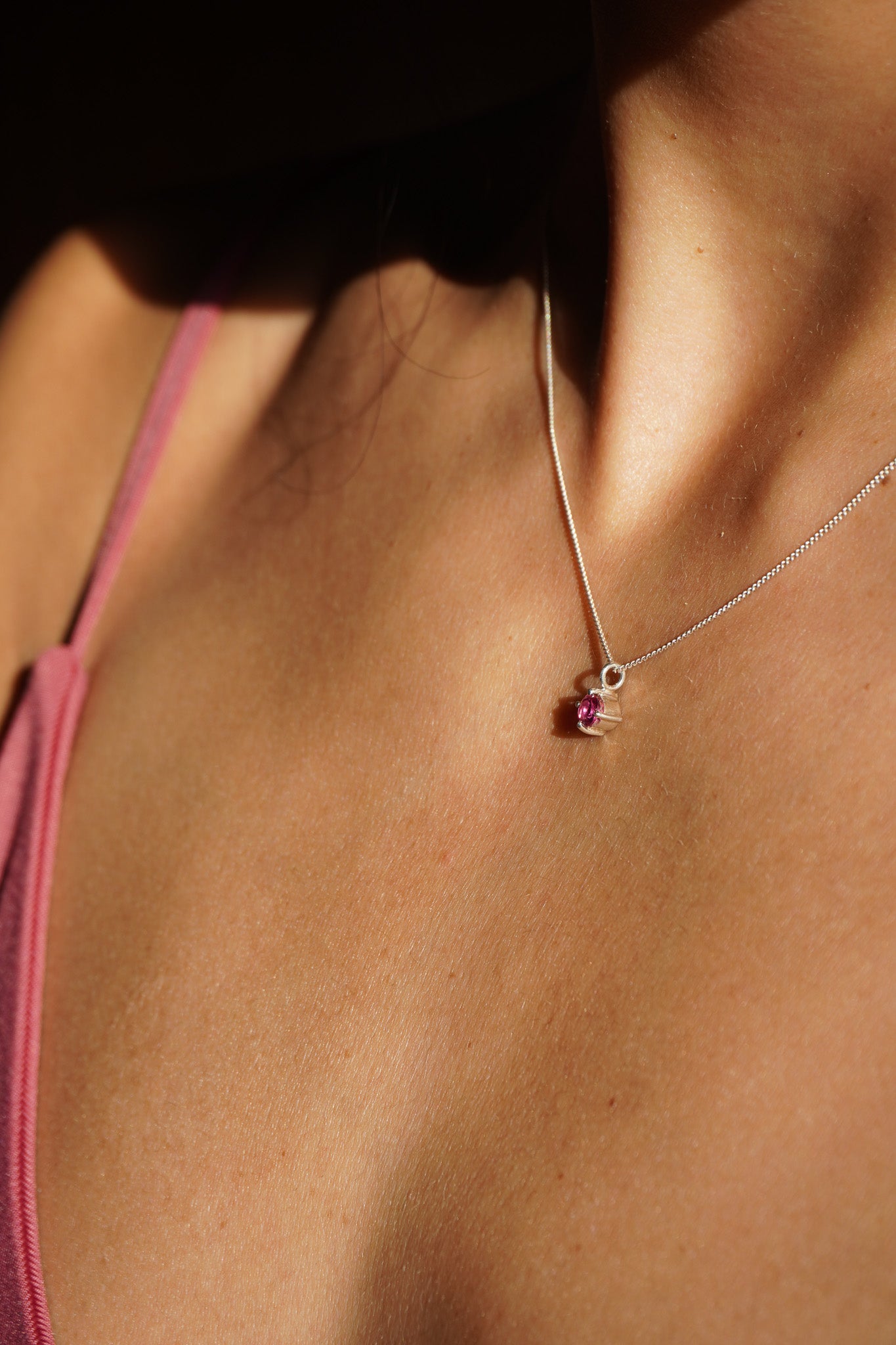 Collar turmalina rosa