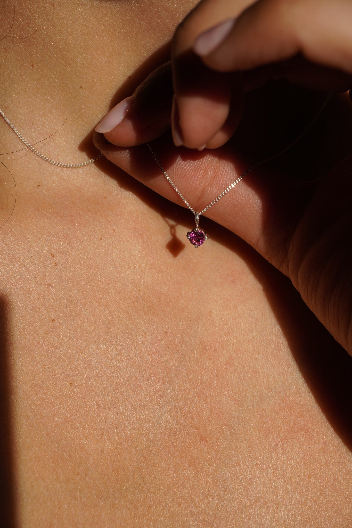 Collar turmalina rosa