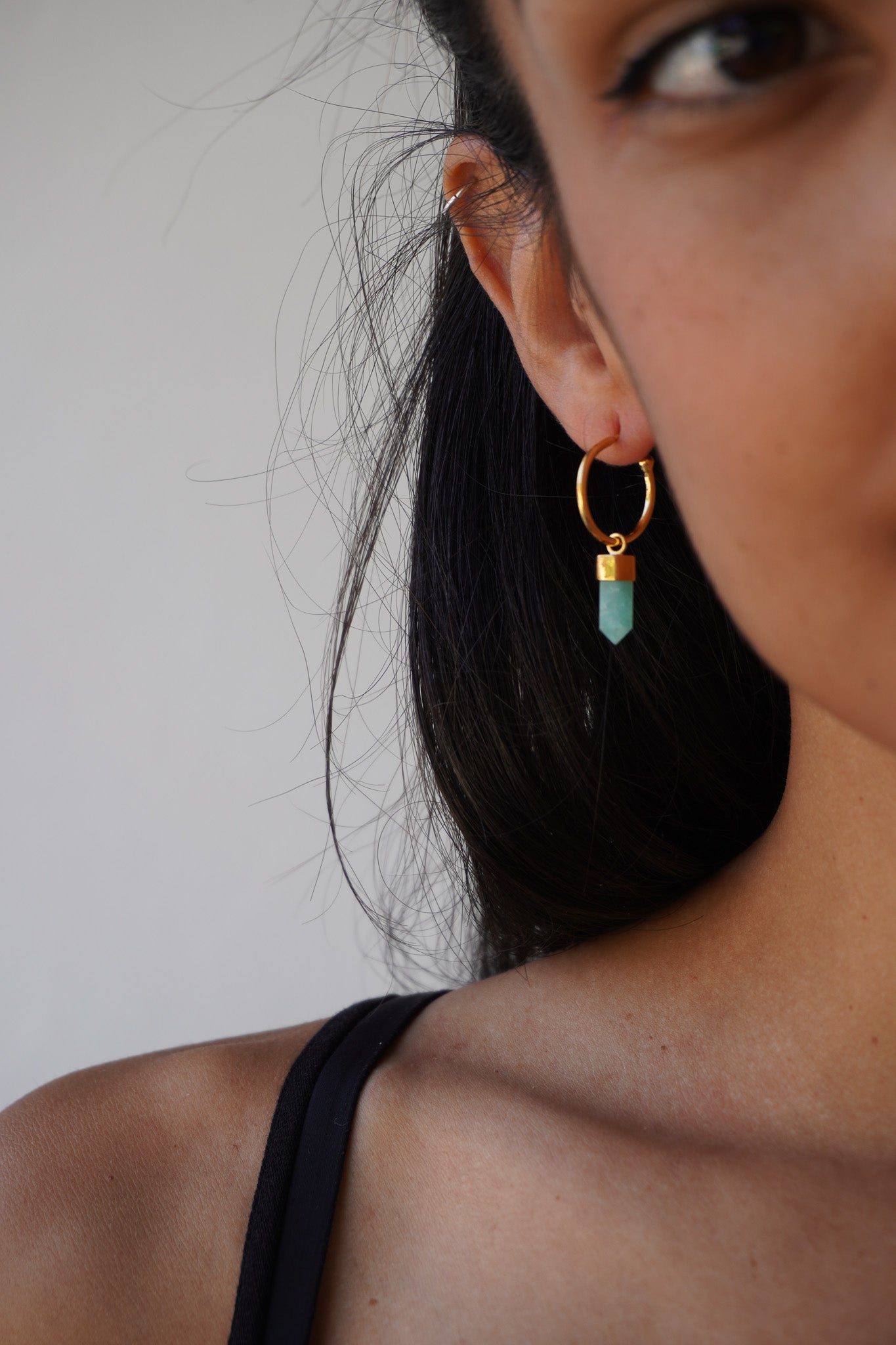 ✨Aros mini puntas amazonita