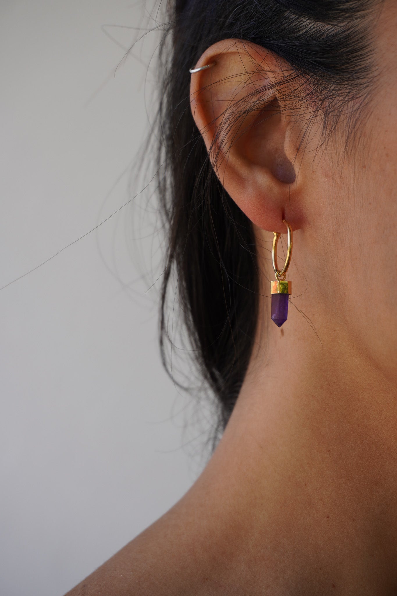 ✨Aros mini puntas amatista