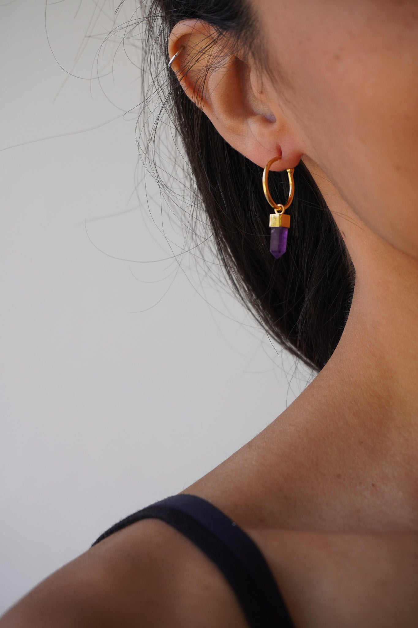 ✨Aros mini puntas amatista