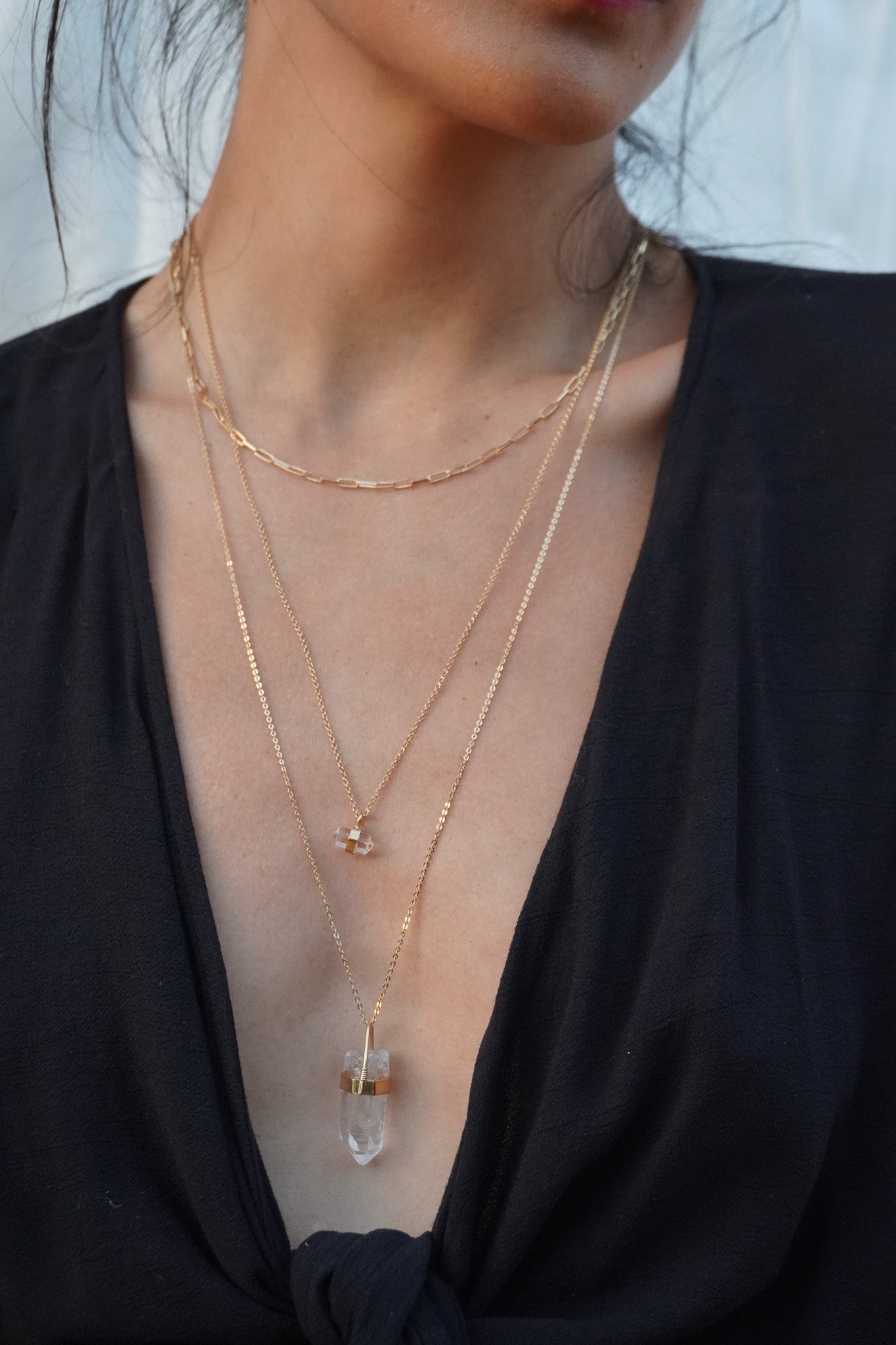 Collar péndulo cuarzo en bruto