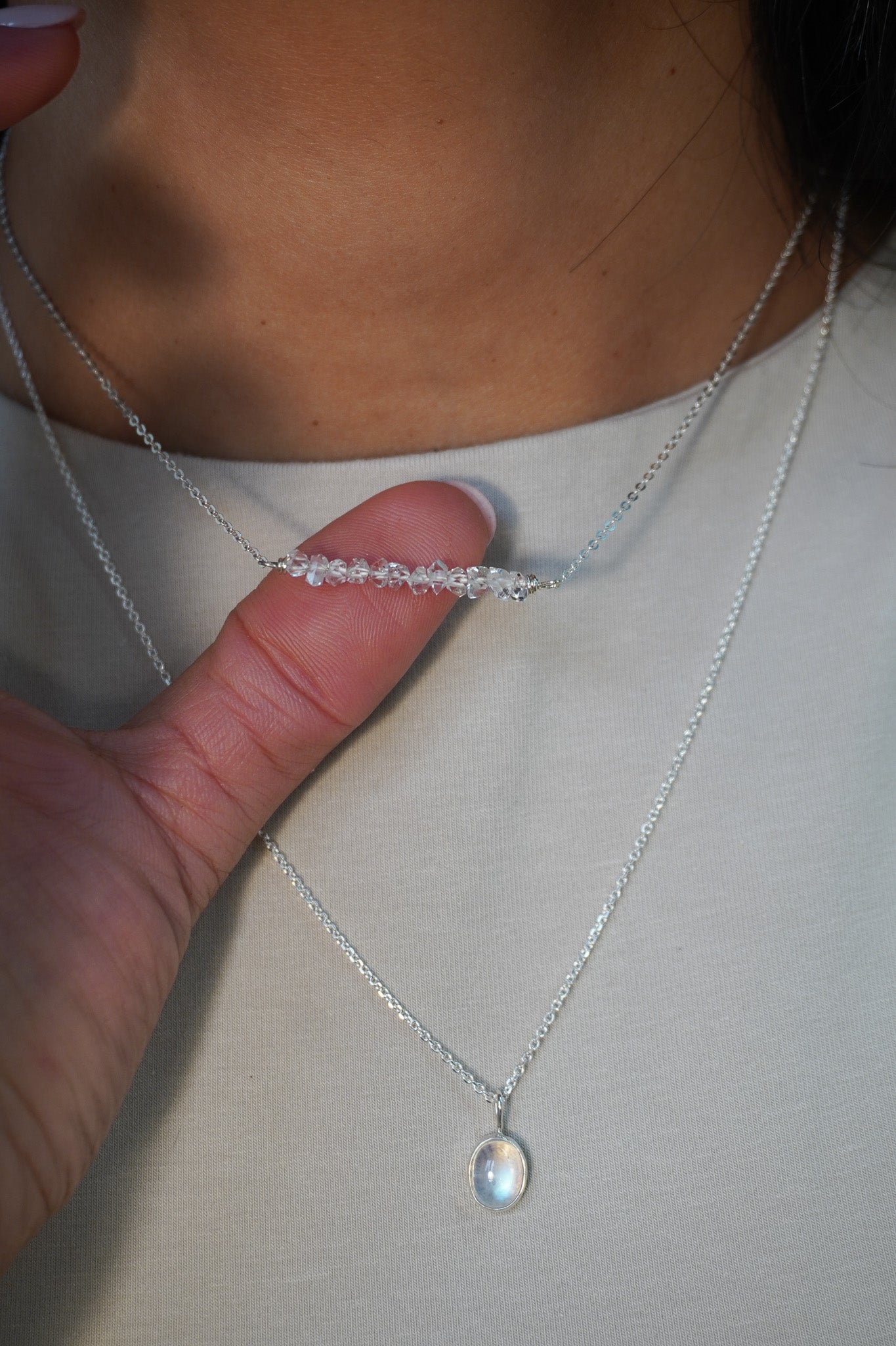 Collar cuarzo herkimer