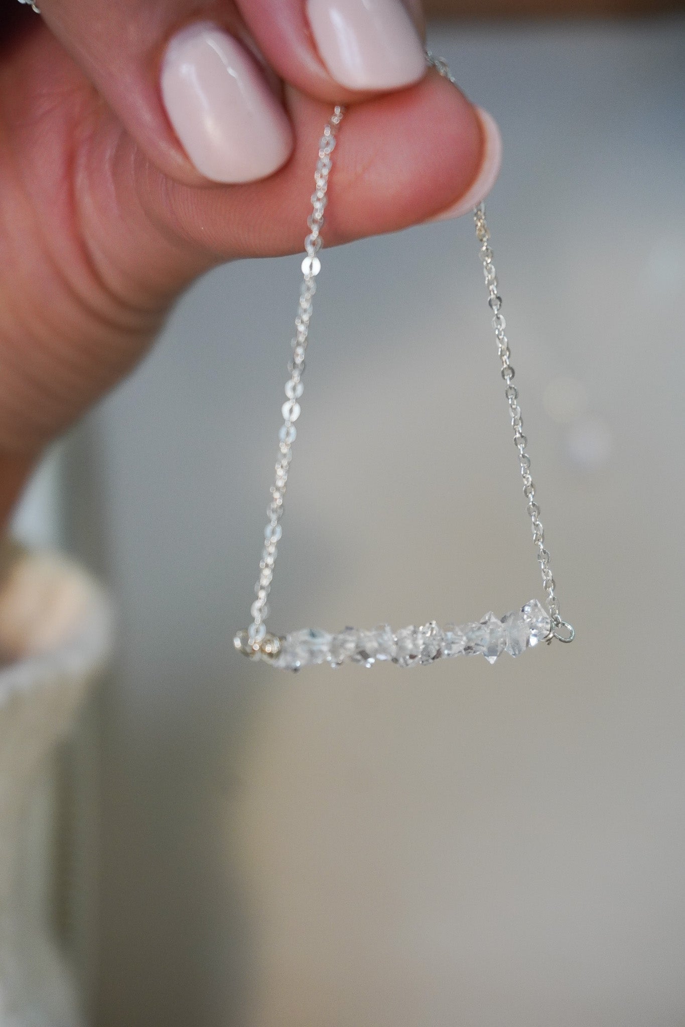 Collar cuarzo herkimer