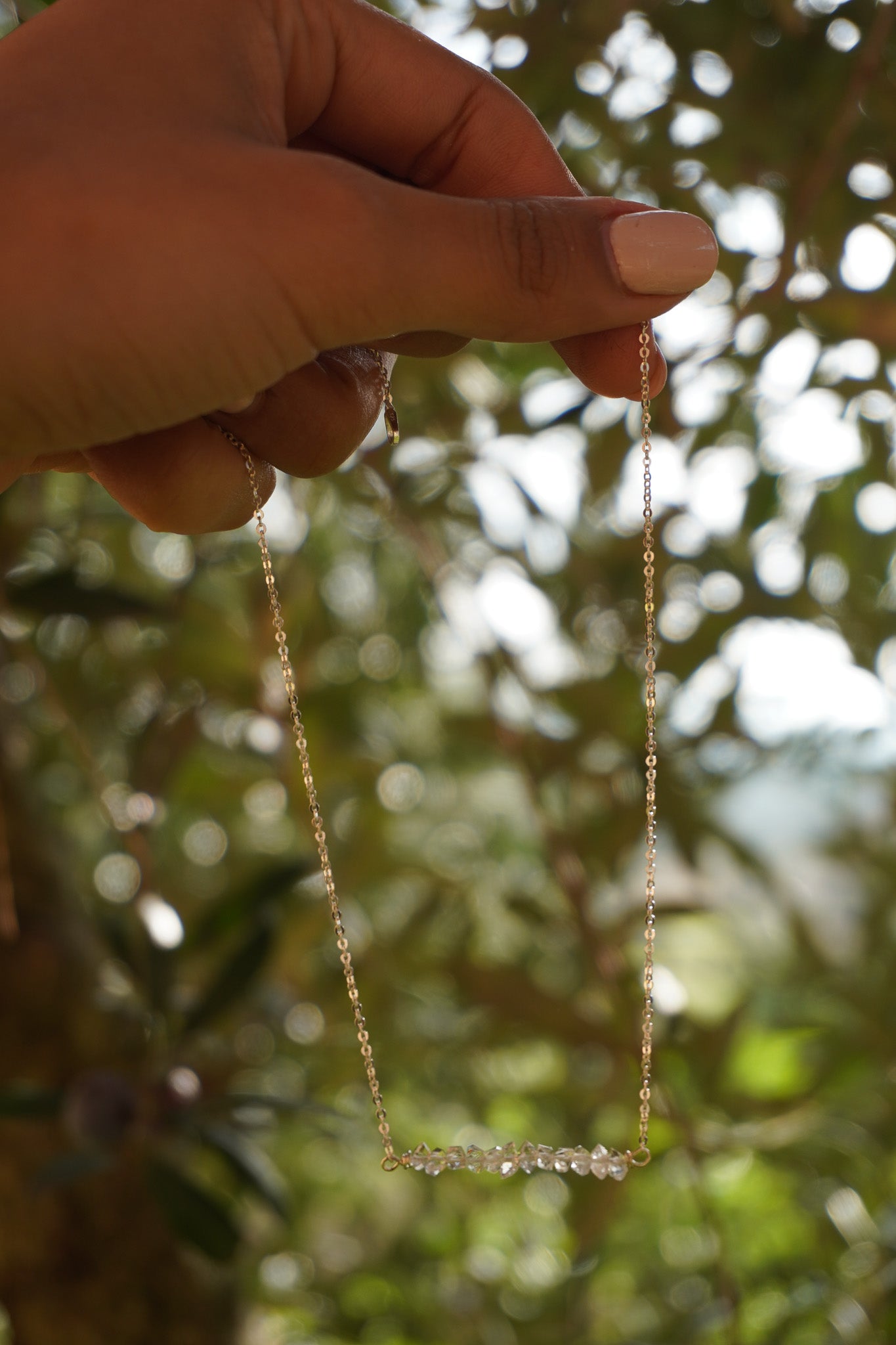Collar cuarzo herkimer