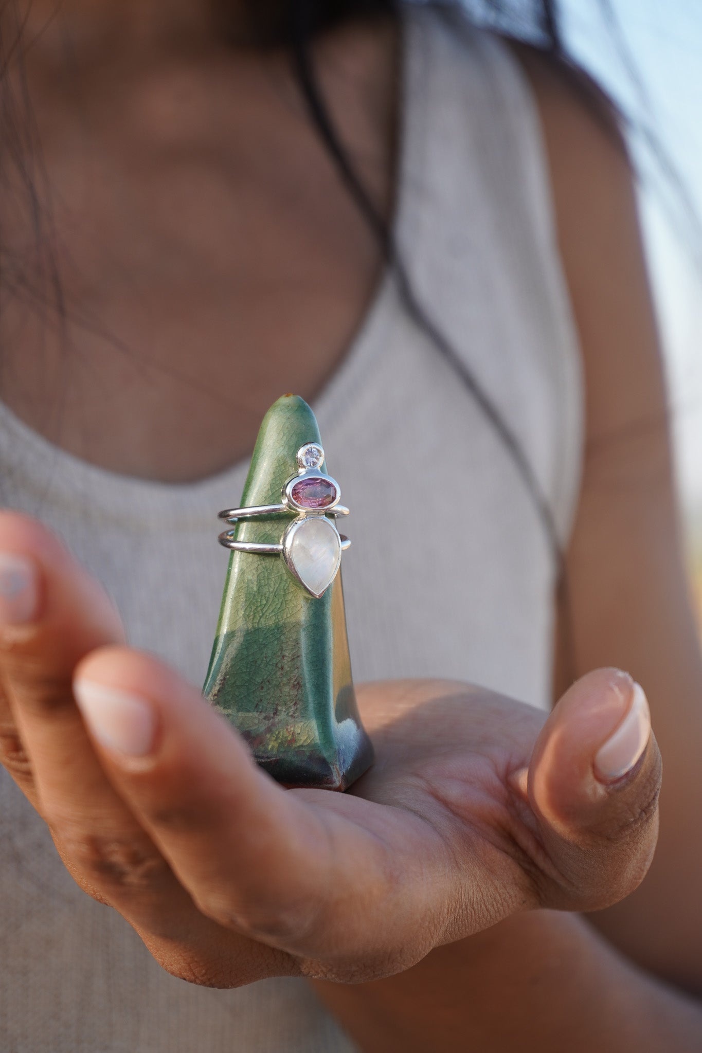 Anillo Triple Intención Zafiro