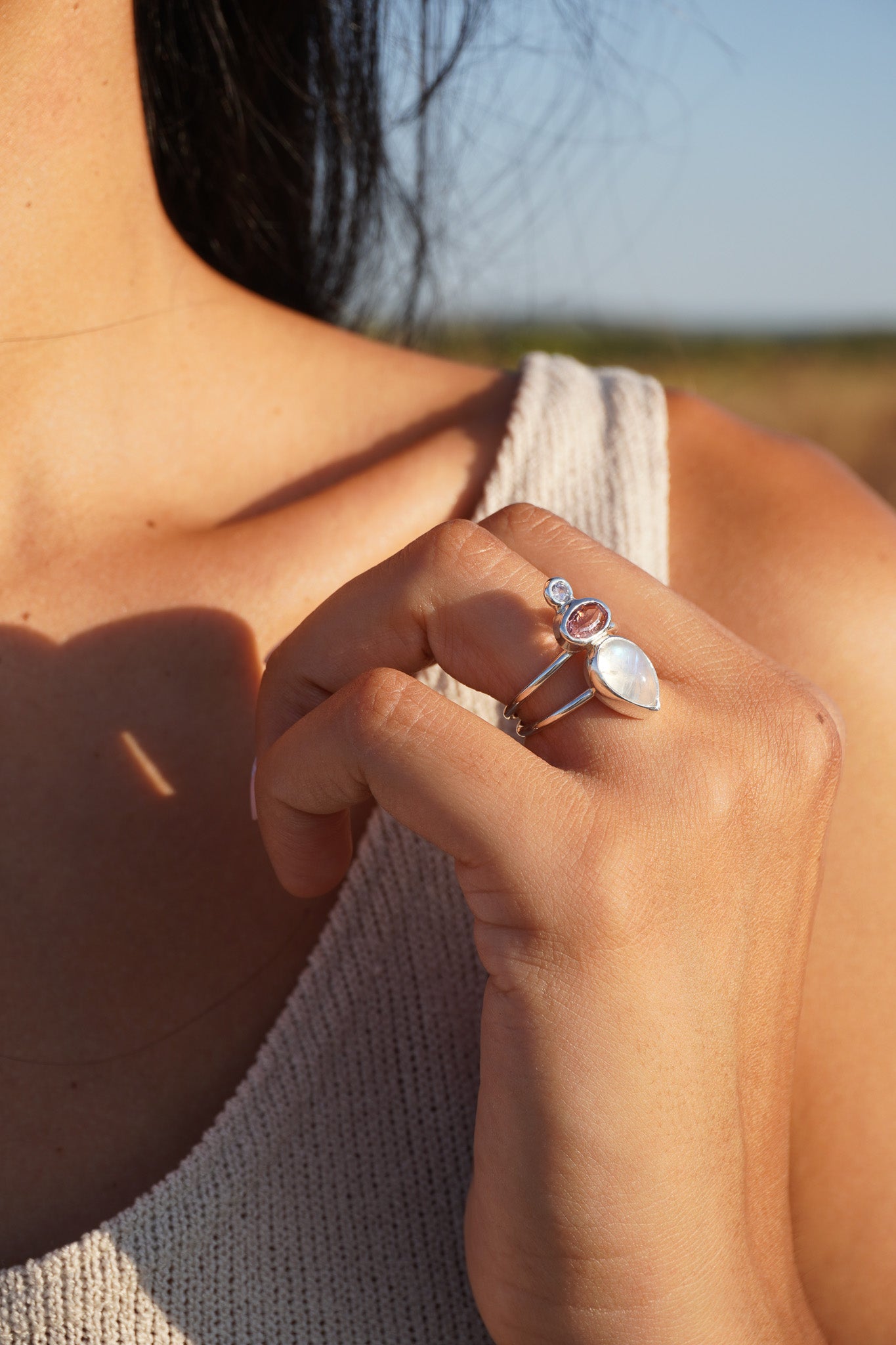 Anillo Triple Intención Zafiro