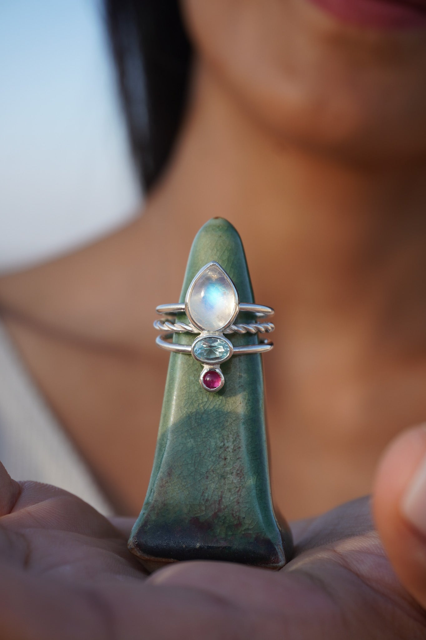 Anillo Triple Intención Turmalina