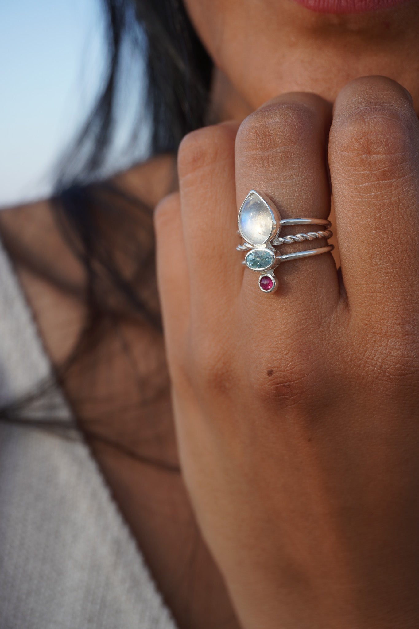Anillo Triple Intención Turmalina