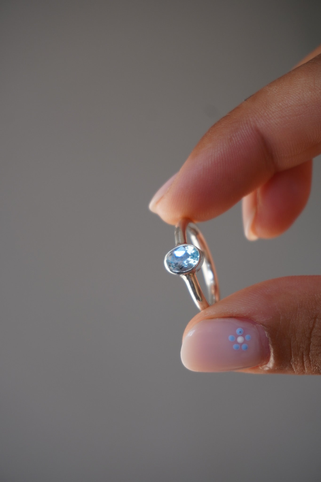 Anillo Topacio azul