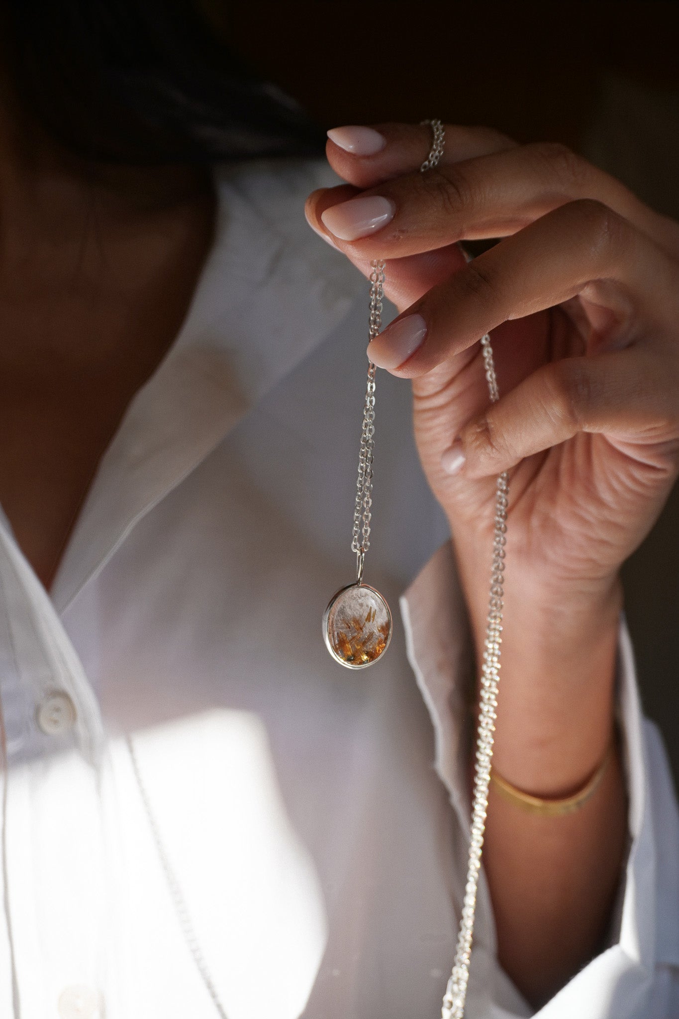 Collar cuarzo rutilado