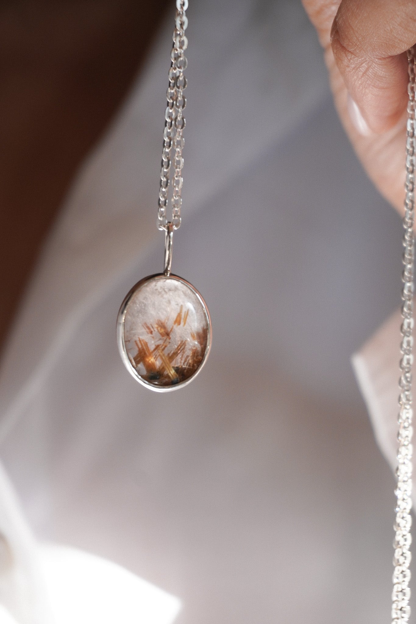 Collar cuarzo rutilado