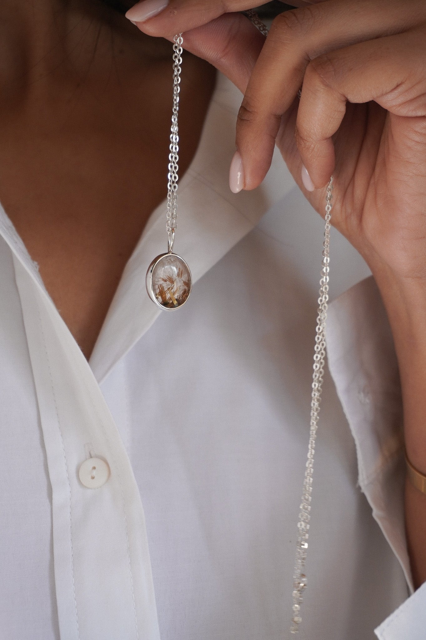 Collar cuarzo rutilado