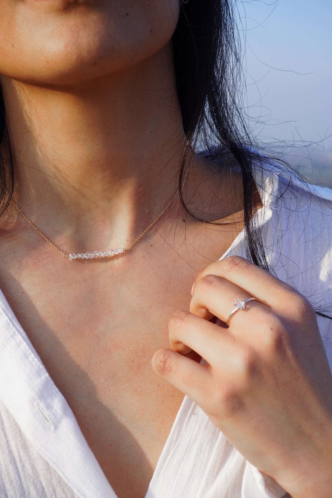 Collar cuarzo herkimer