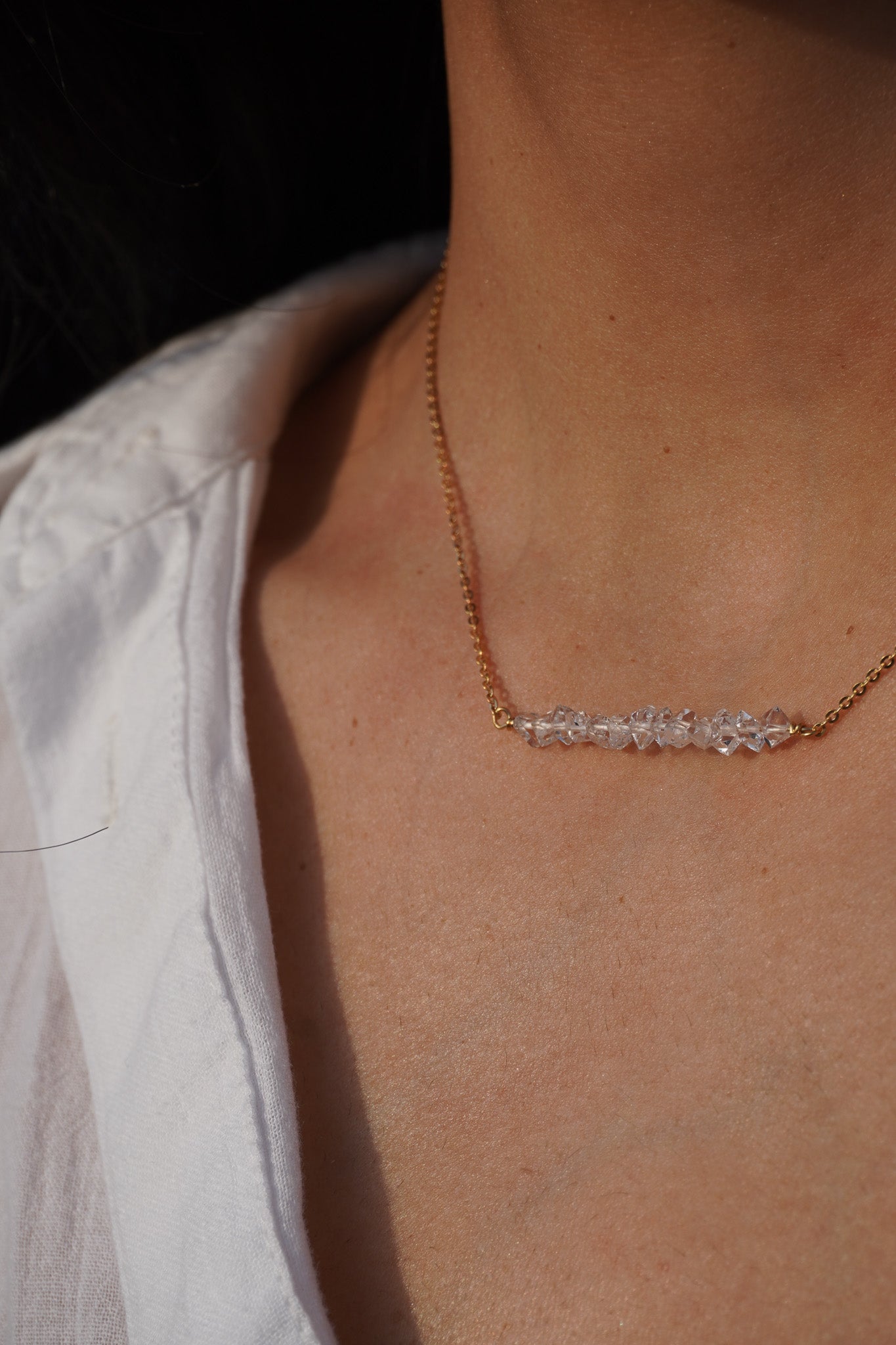 Collar cuarzo herkimer