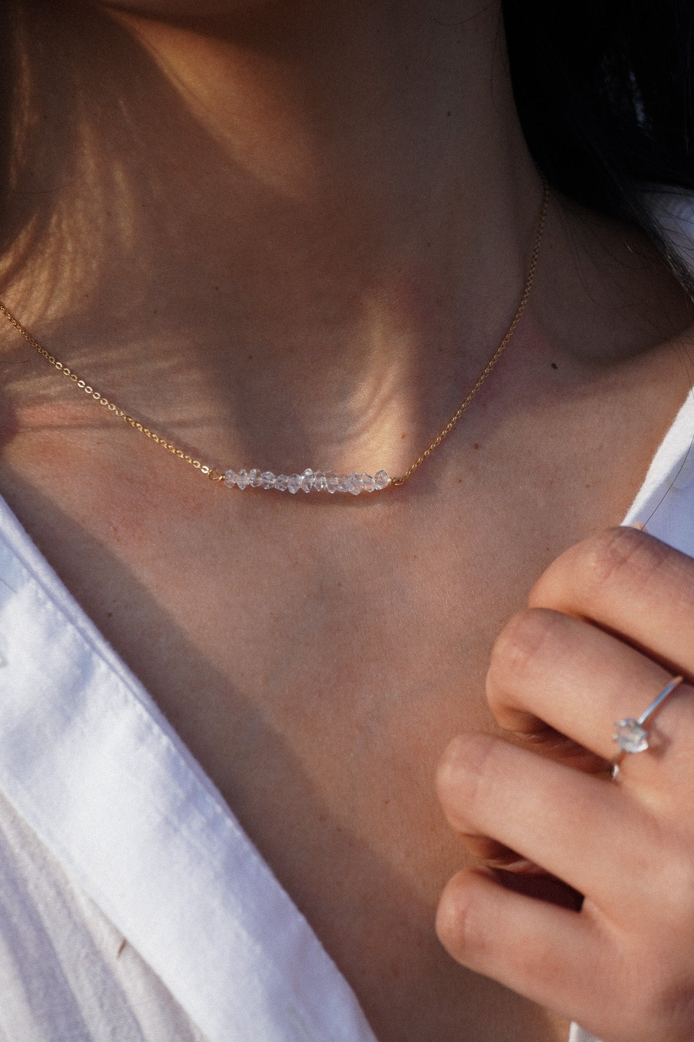 Collar cuarzo herkimer