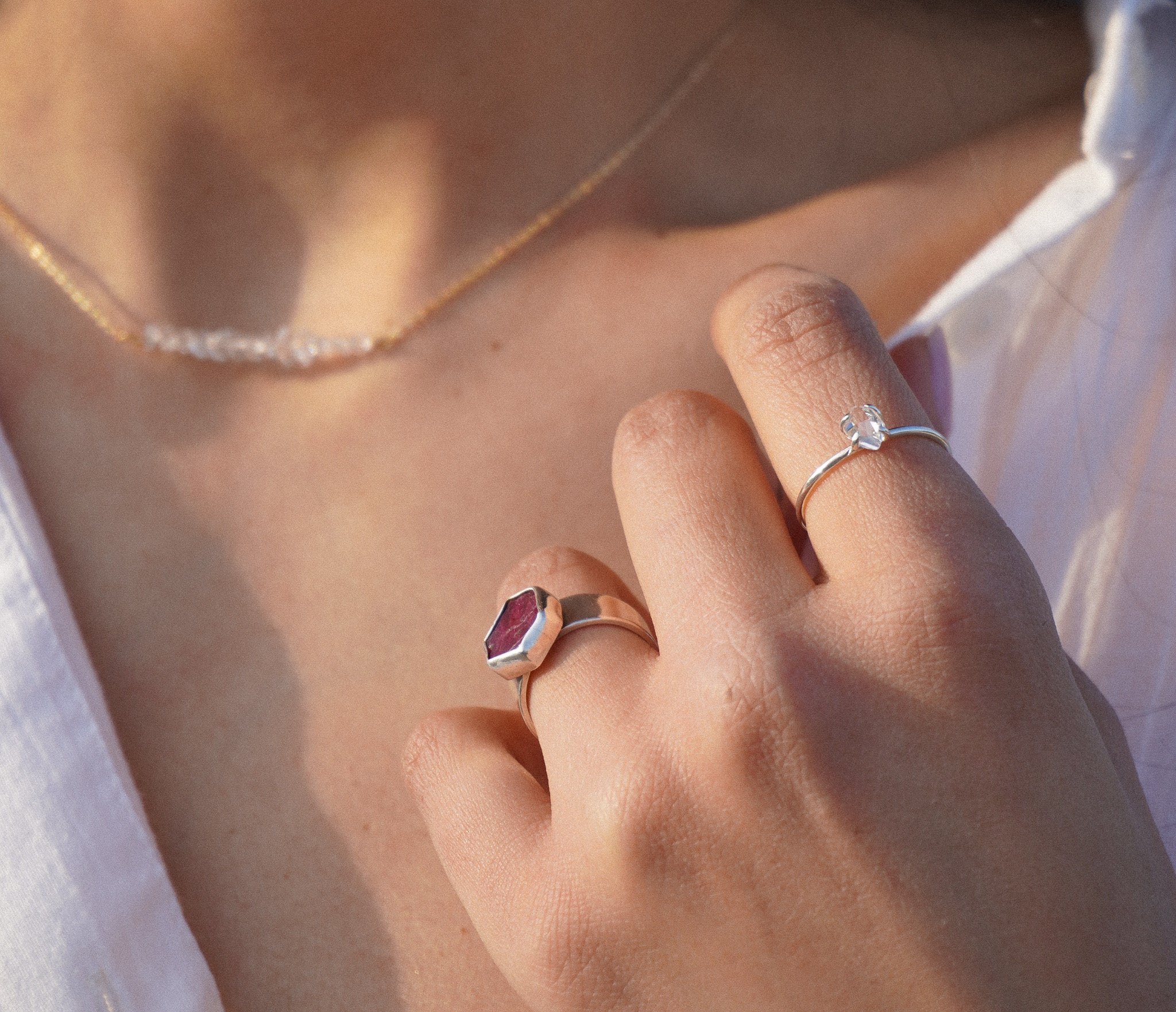 Anillo mini herkimer