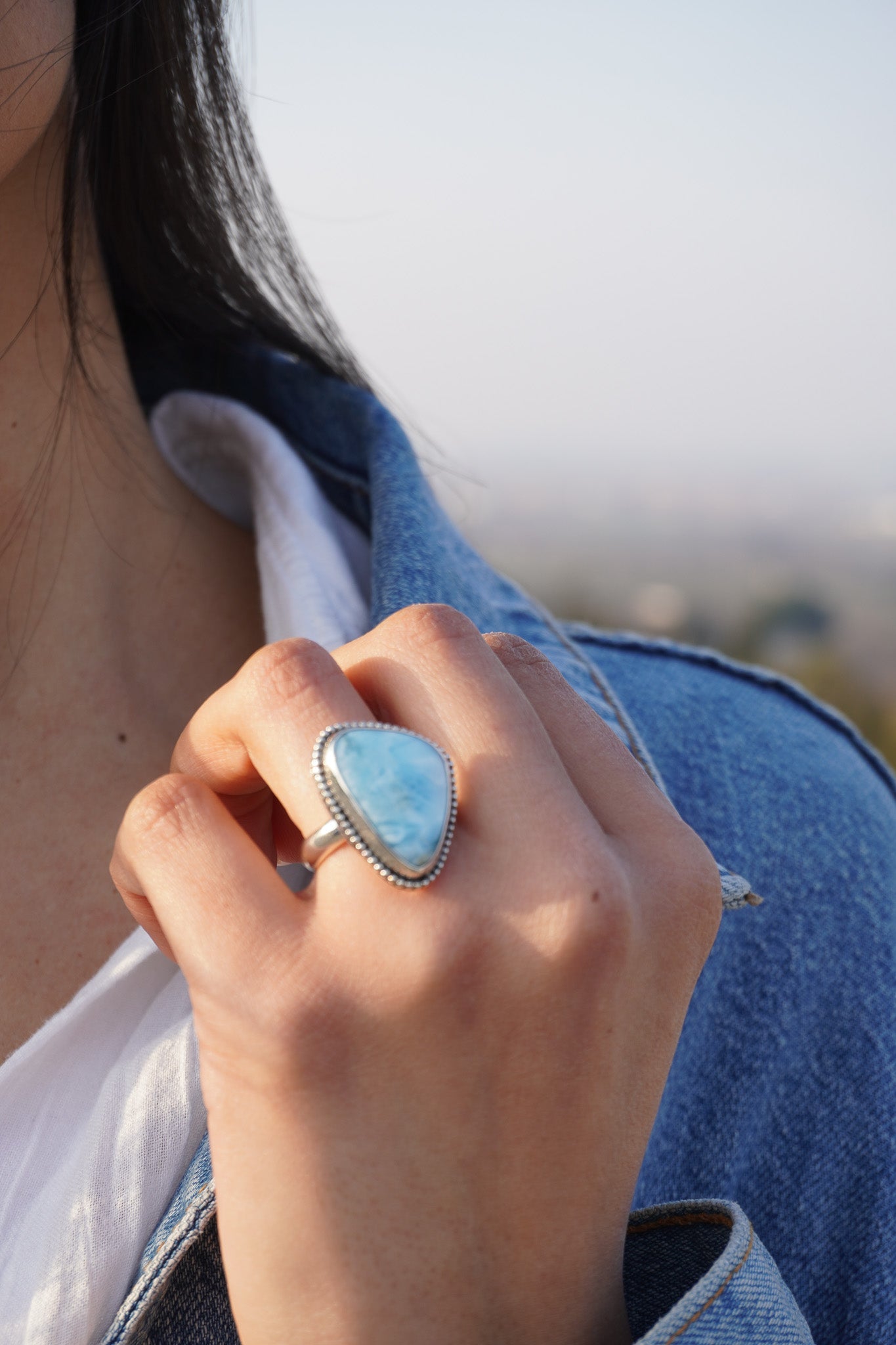 Anillo larimar - talla 18