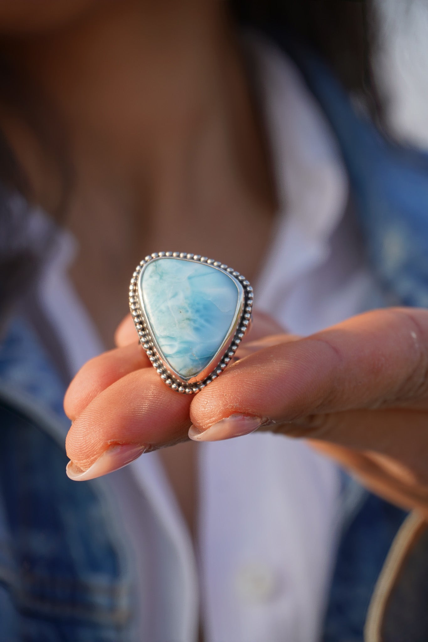 Anillo larimar - talla.14