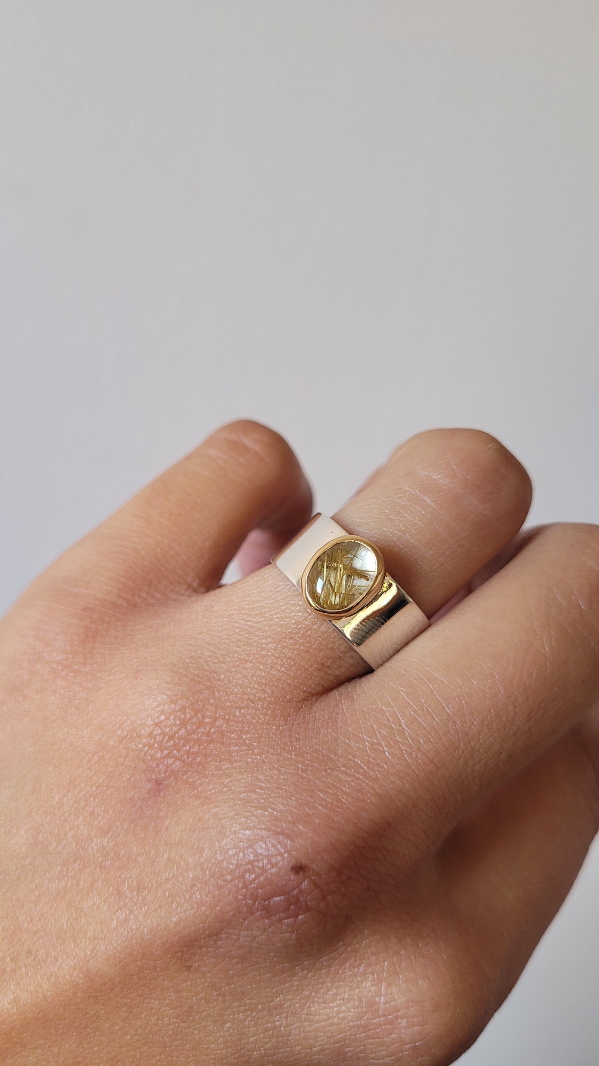 Anillo cuarzo rutilado - talla 16